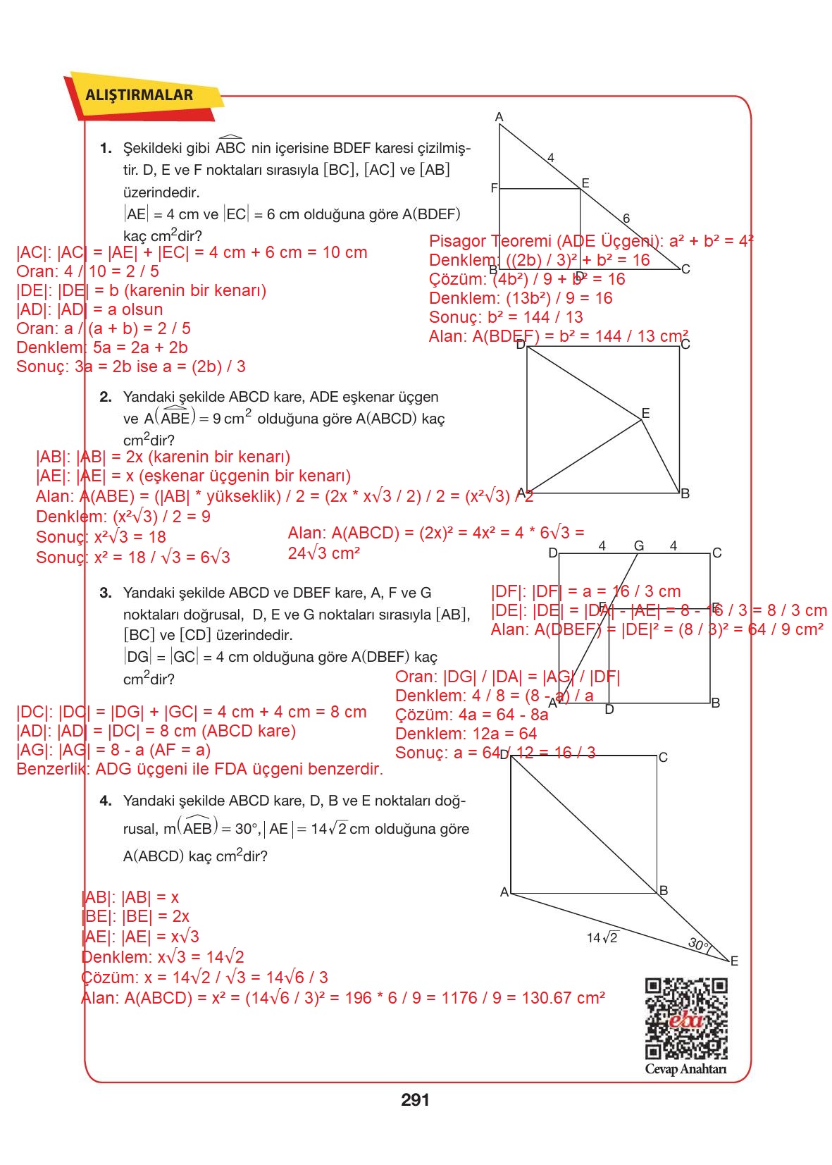 10. Sınıf Hecce Yayıncılık Matematik Ders Kitabı Sayfa 291 Cevapları 10. Sınıf Hecce Yayıncılık Matematik Ders Kitabı Sayfa 291 Cevapları