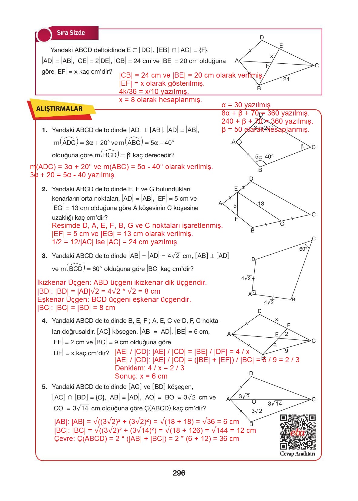 10. Sınıf Hecce Yayıncılık Matematik Ders Kitabı Sayfa 296 Cevapları