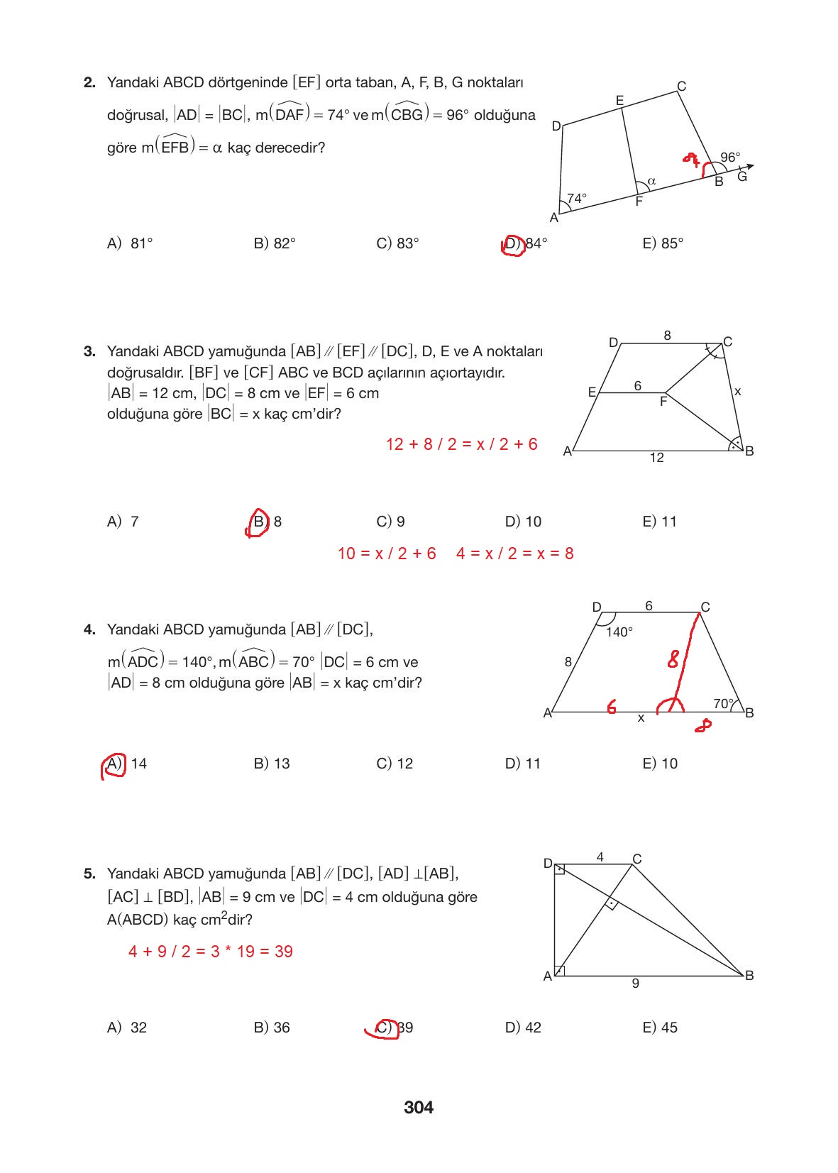 10. Sınıf Hecce Yayıncılık Matematik Ders Kitabı Sayfa 304 Cevapları