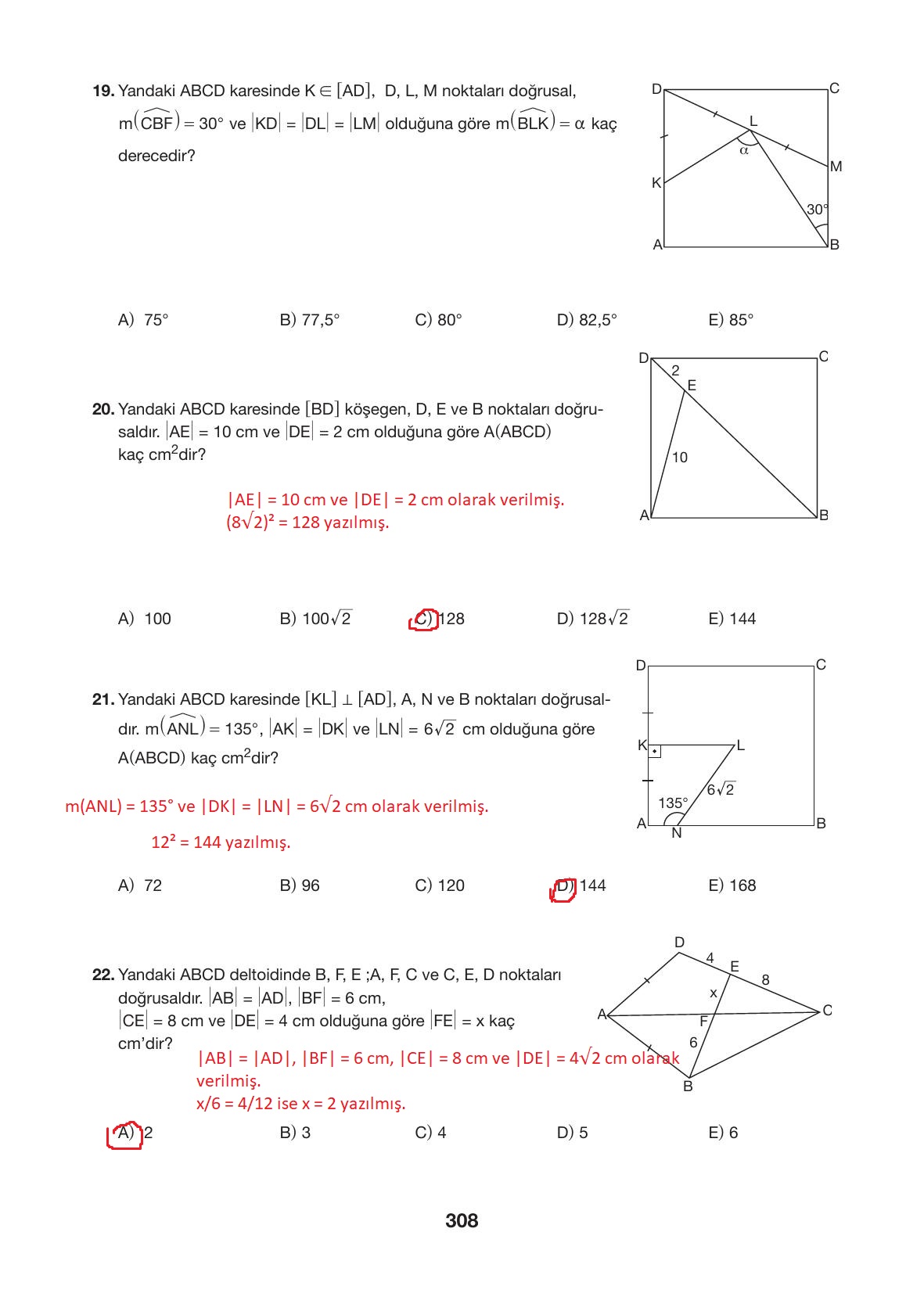 10. Sınıf Hecce Yayıncılık Matematik Ders Kitabı Sayfa 308 Cevapları