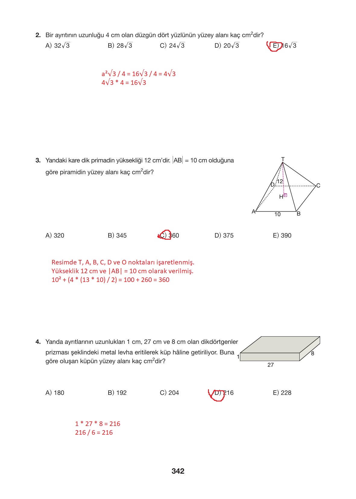 10. Sınıf Hecce Yayıncılık Matematik Ders Kitabı Sayfa 342 Cevapları 10. Sınıf Hecce Yayıncılık Matematik Ders Kitabı Sayfa 342 Cevapları