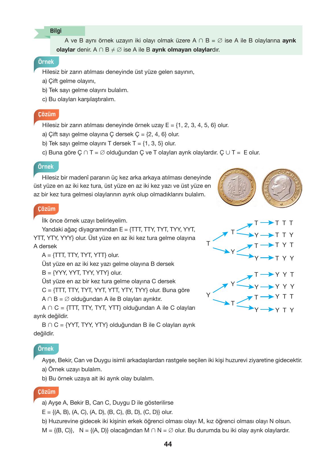 10. Sınıf Hecce Yayıncılık Matematik Ders Kitabı Sayfa 44 Cevapları