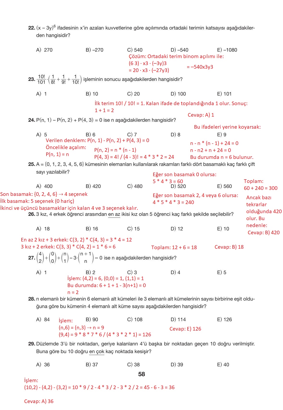 10. Sınıf Hecce Yayıncılık Matematik Ders Kitabı Sayfa 58 Cevapları 10. Sınıf Hecce Yayıncılık Matematik Ders Kitabı Sayfa 58 Cevapları