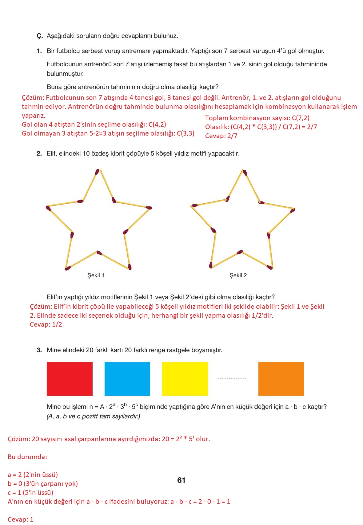 10. Sınıf Hecce Yayıncılık Matematik Ders Kitabı Sayfa 61 Cevapları