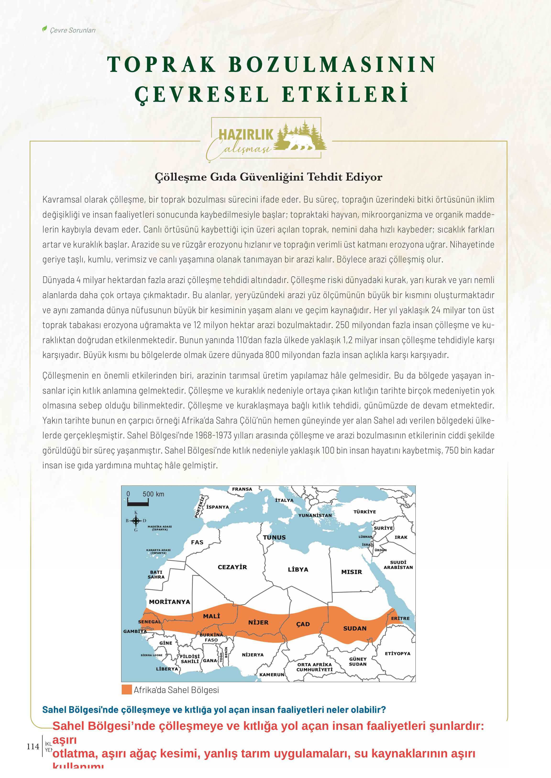 10. Sınıf Meb Yayınları İklim Çevre Ve Yenilikçi Çözümler Ders Kitabı Sayfa 114 Cevapları
