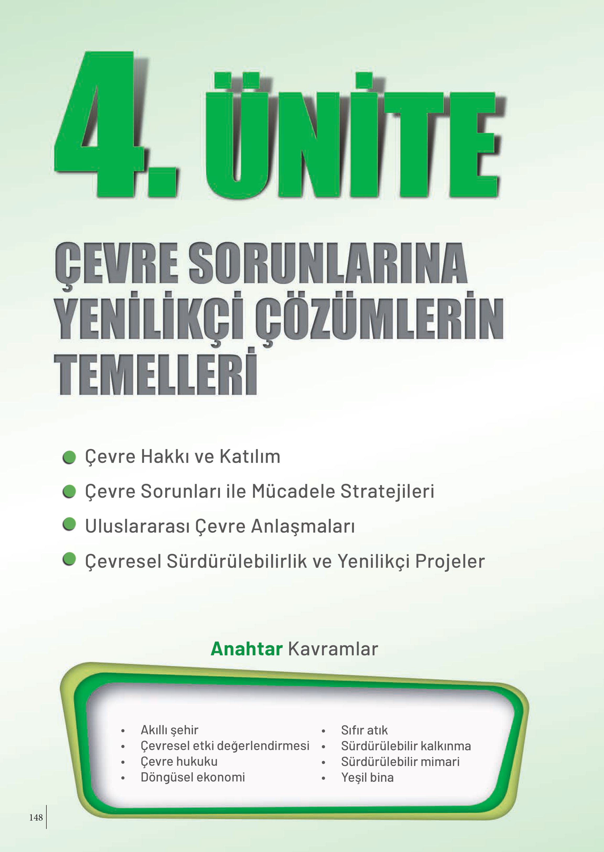 10. Sınıf Meb Yayınları İklim Çevre Ve Yenilikçi Çözümler Ders Kitabı Sayfa 148 Cevapları