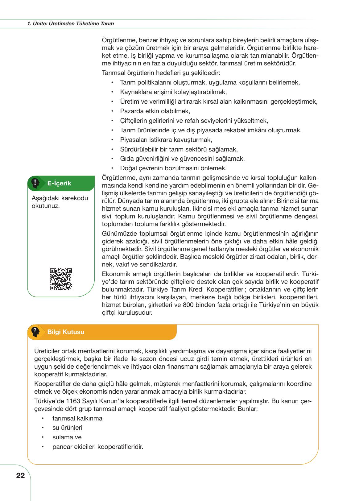 10. Sınıf Meb Yayınları Sürdürülebilir Tarım Ve Gıda Güvenliği Ders Kitabı Sayfa 22 Cevapları