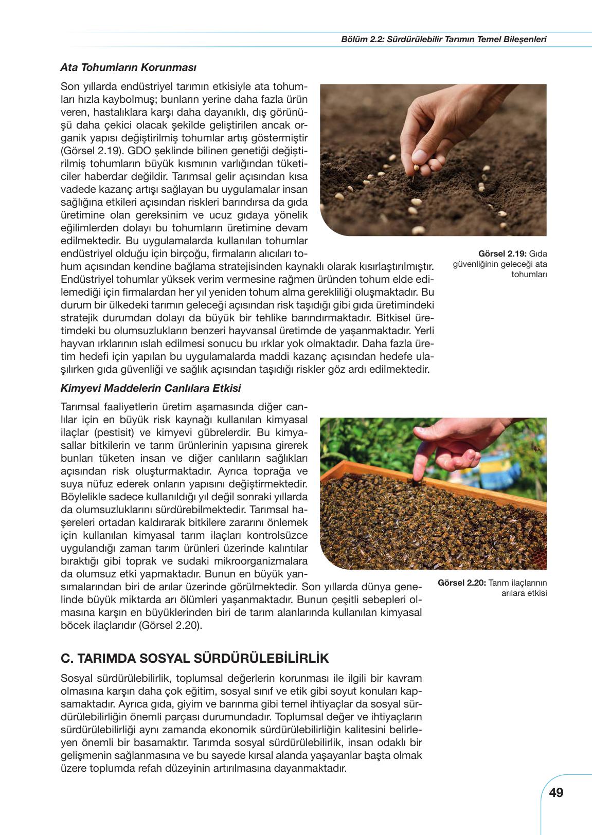10. Sınıf Meb Yayınları Sürdürülebilir Tarım Ve Gıda Güvenliği Ders Kitabı Sayfa 49 Cevapları