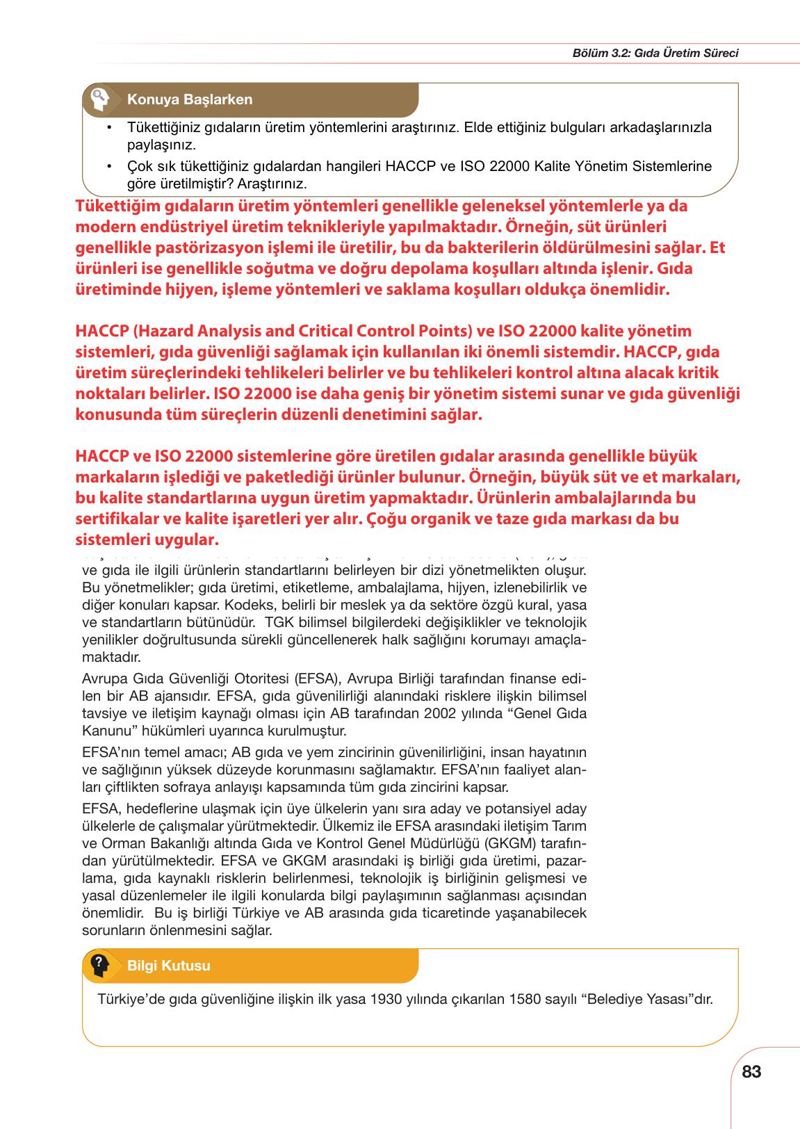 10. Sınıf Meb Yayınları Sürdürülebilir Tarım Ve Gıda Güvenliği Ders Kitabı Sayfa 83 Cevapları