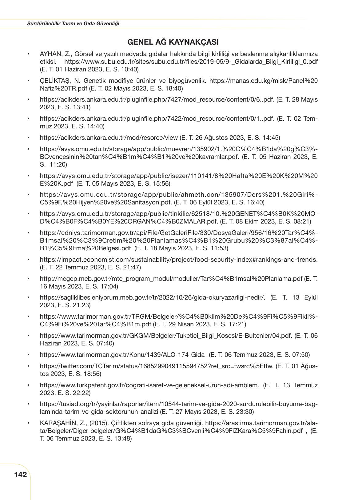 10. Sınıf Meb Yayınları Tarım Ve Gıda Güvenliği Ders Kitabı Sayfa 142 Cevapları