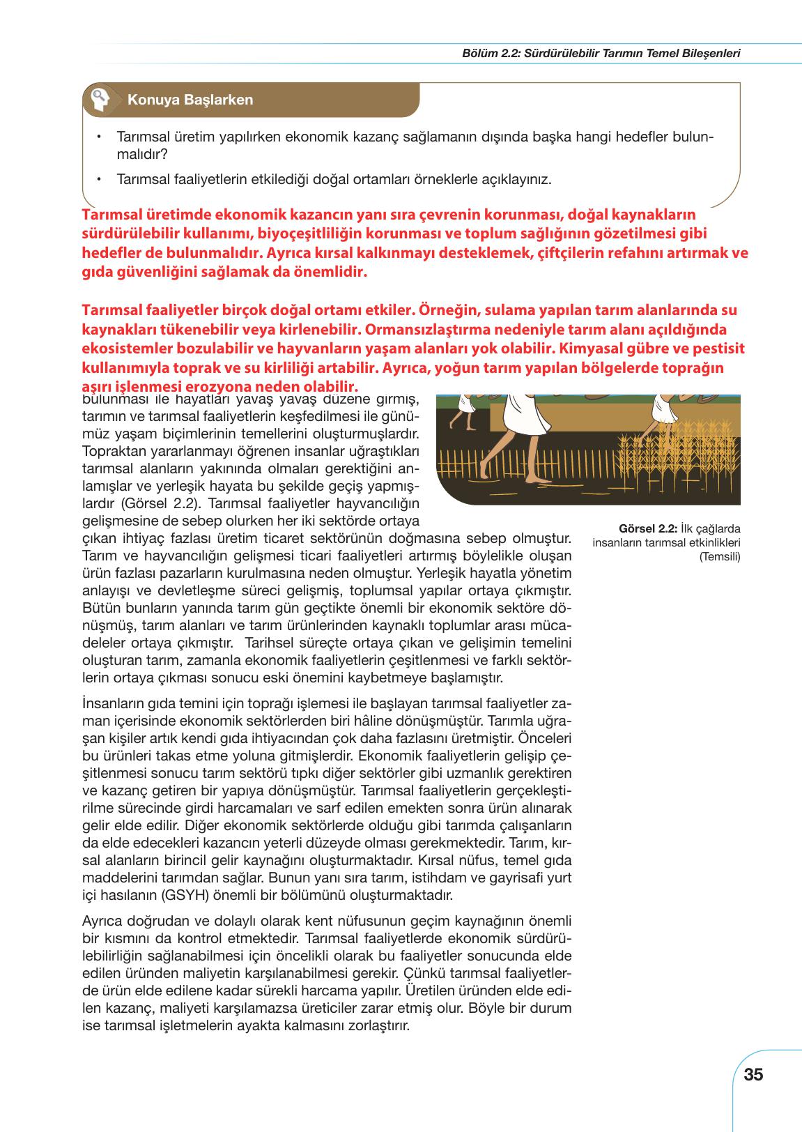 10. Sınıf Meb Yayınları Tarım Ve Gıda Güvenliği Ders Kitabı Sayfa 35 Cevapları