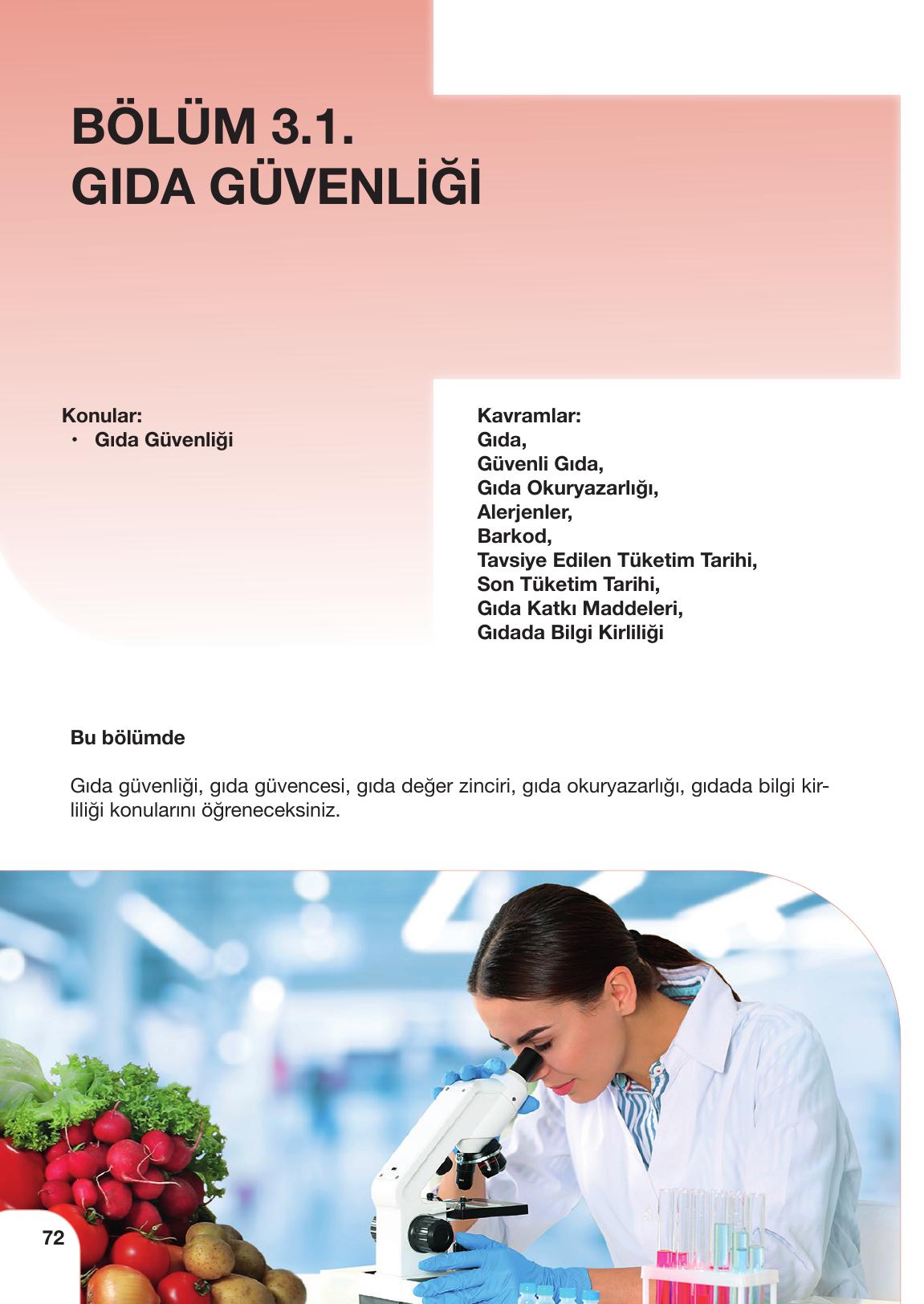 10. Sınıf Meb Yayınları Tarım Ve Gıda Güvenliği Ders Kitabı Sayfa 72 Cevapları
