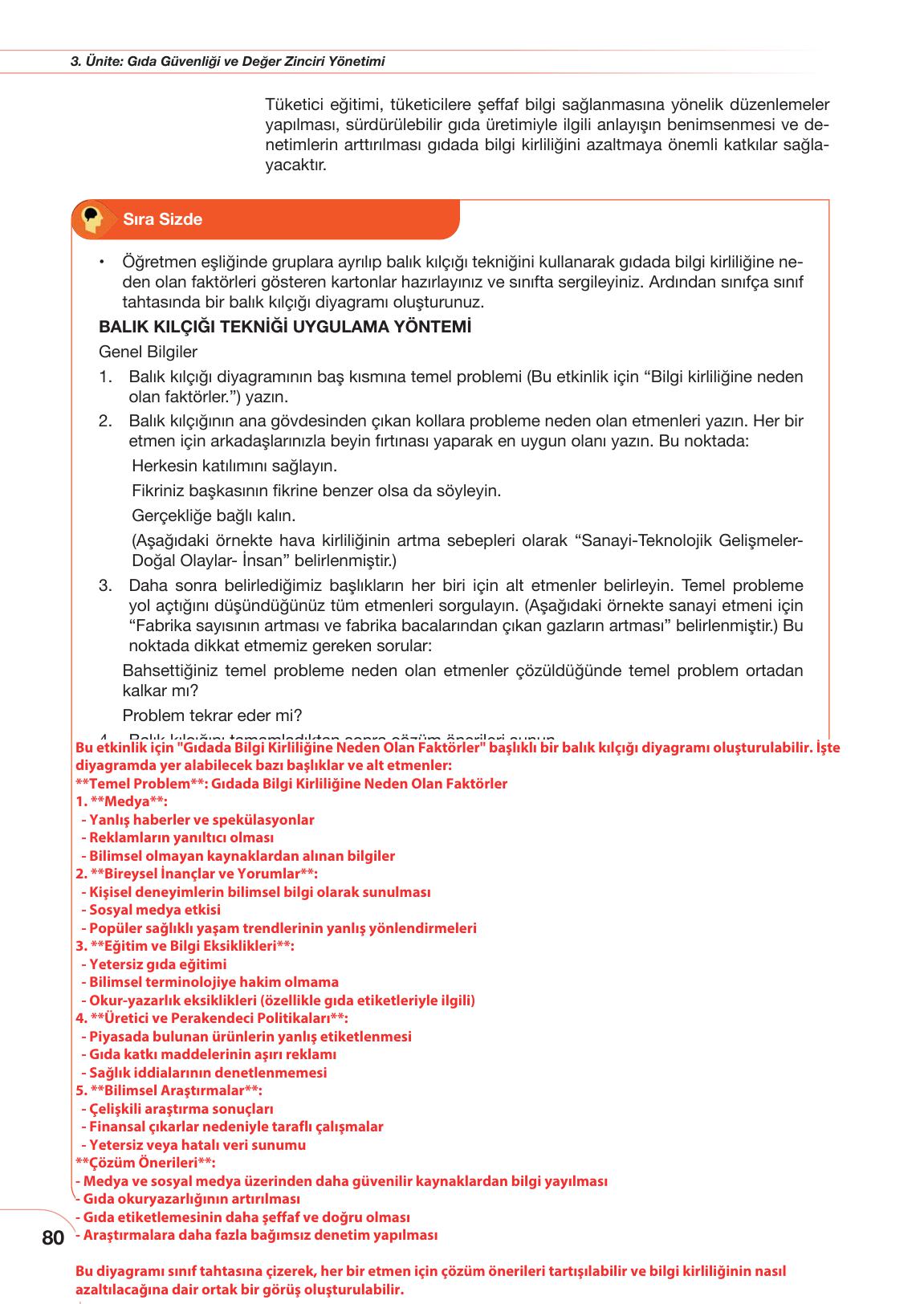 10. Sınıf Meb Yayınları Tarım Ve Gıda Güvenliği Ders Kitabı Sayfa 80 Cevapları
