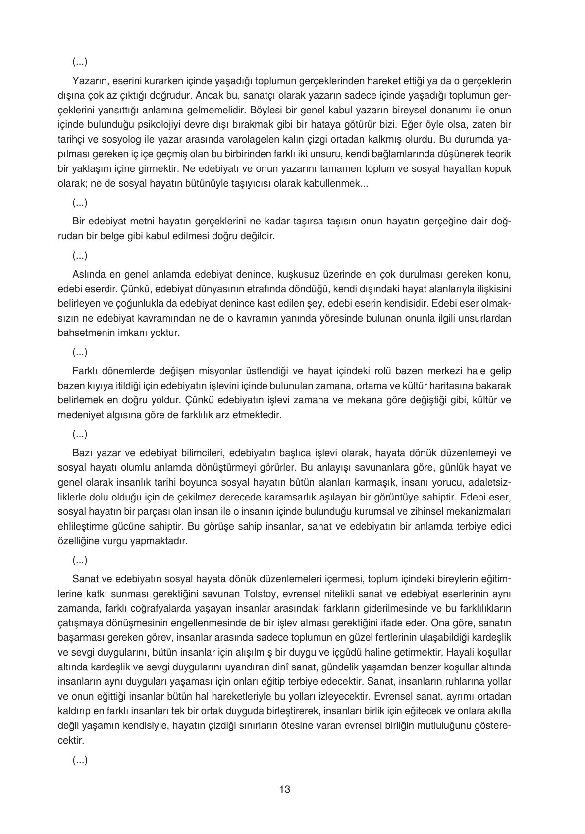 11. Sınıf Gizem Yayınları Türk Dili Ve Edebiyatı Ders Kitabı Sayfa 13 Cevapları