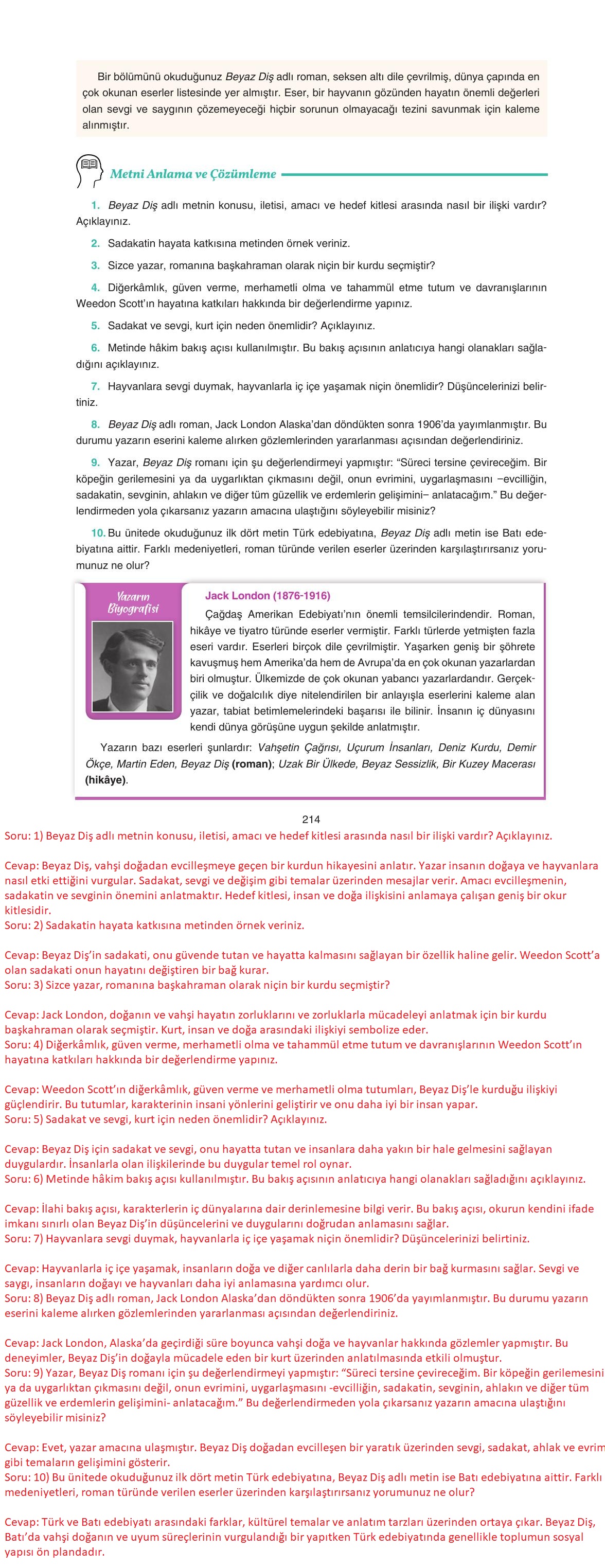 11. Sınıf Gizem Yayınları Türk Dili Ve Edebiyatı Ders Kitabı Sayfa 214 Cevapları