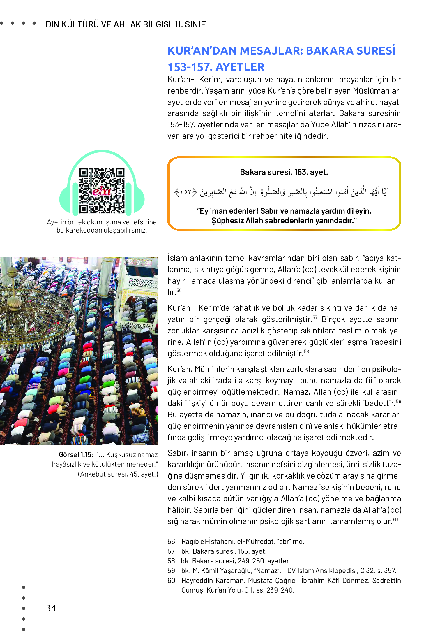 11. Sınıf Meb Yayınları Din Kültürü Ve Ahlak Bilgisi Ders Kitabı Sayfa 34 Cevapları