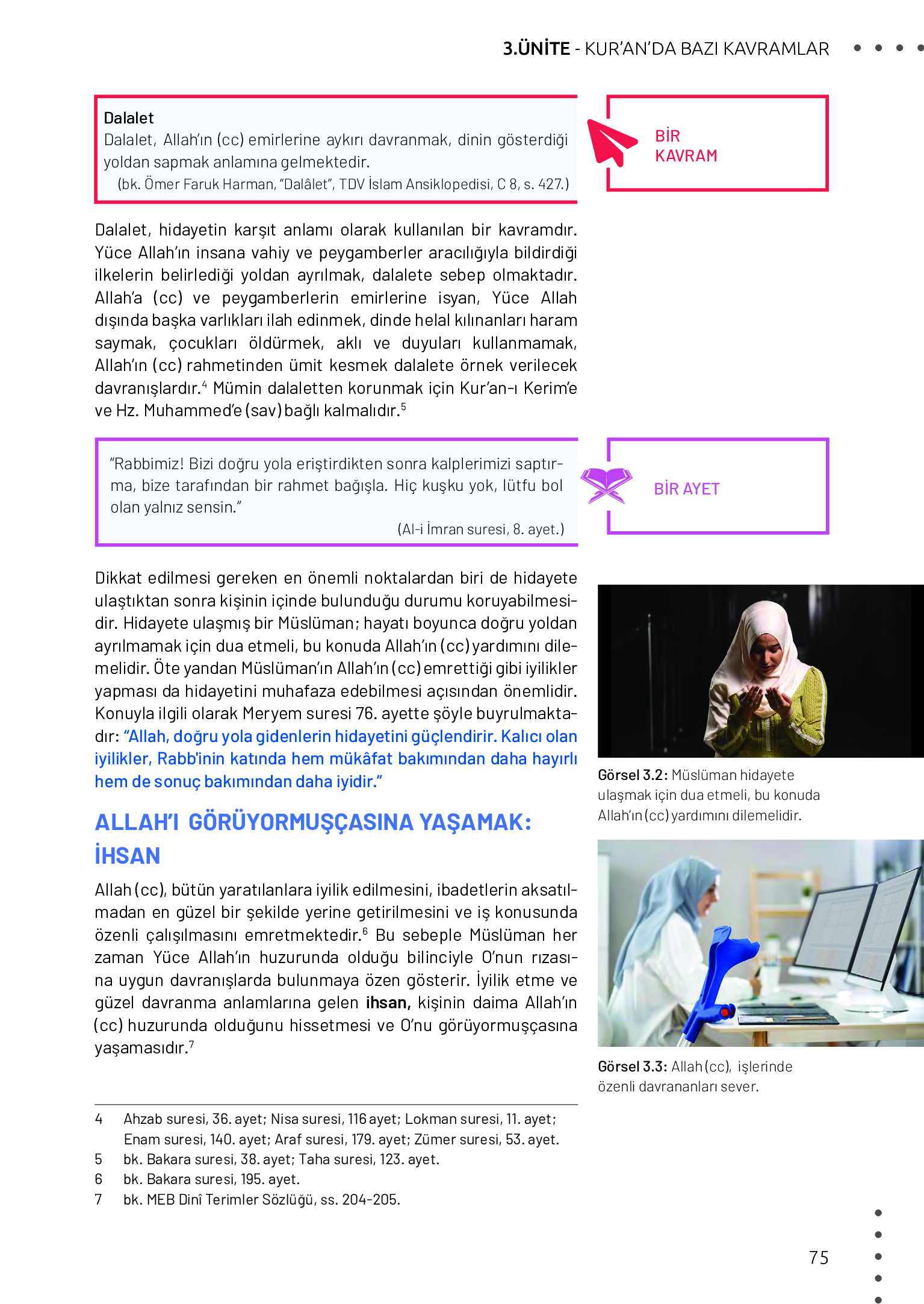 11. Sınıf Meb Yayınları Din Kültürü Ve Ahlak Bilgisi Ders Kitabı Sayfa 75 Cevapları