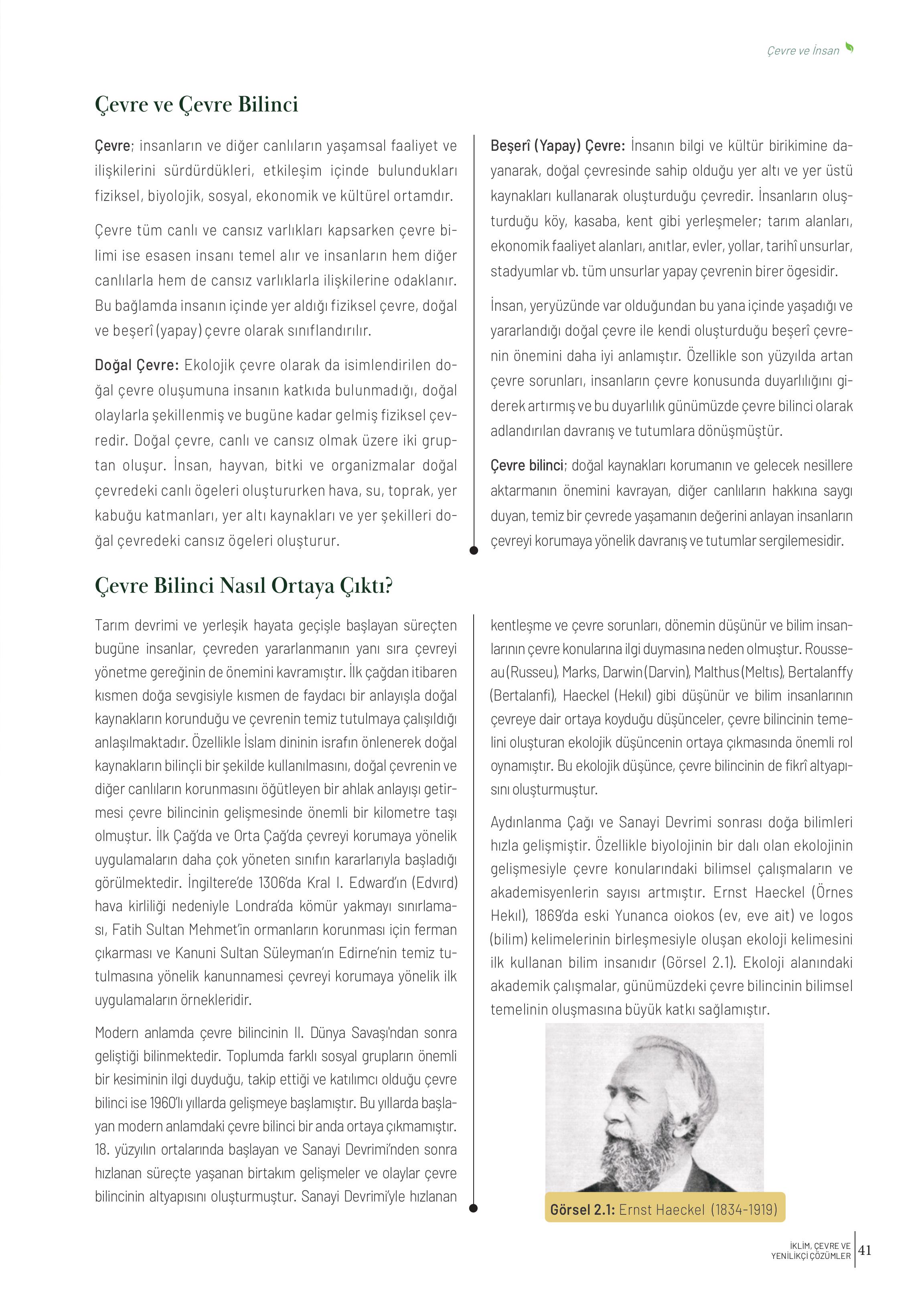 11. Sınıf Meb Yayınları İklim Çevre Ve Yenilikçi Çözümler Ders Kitabı Sayfa 41 Cevapları