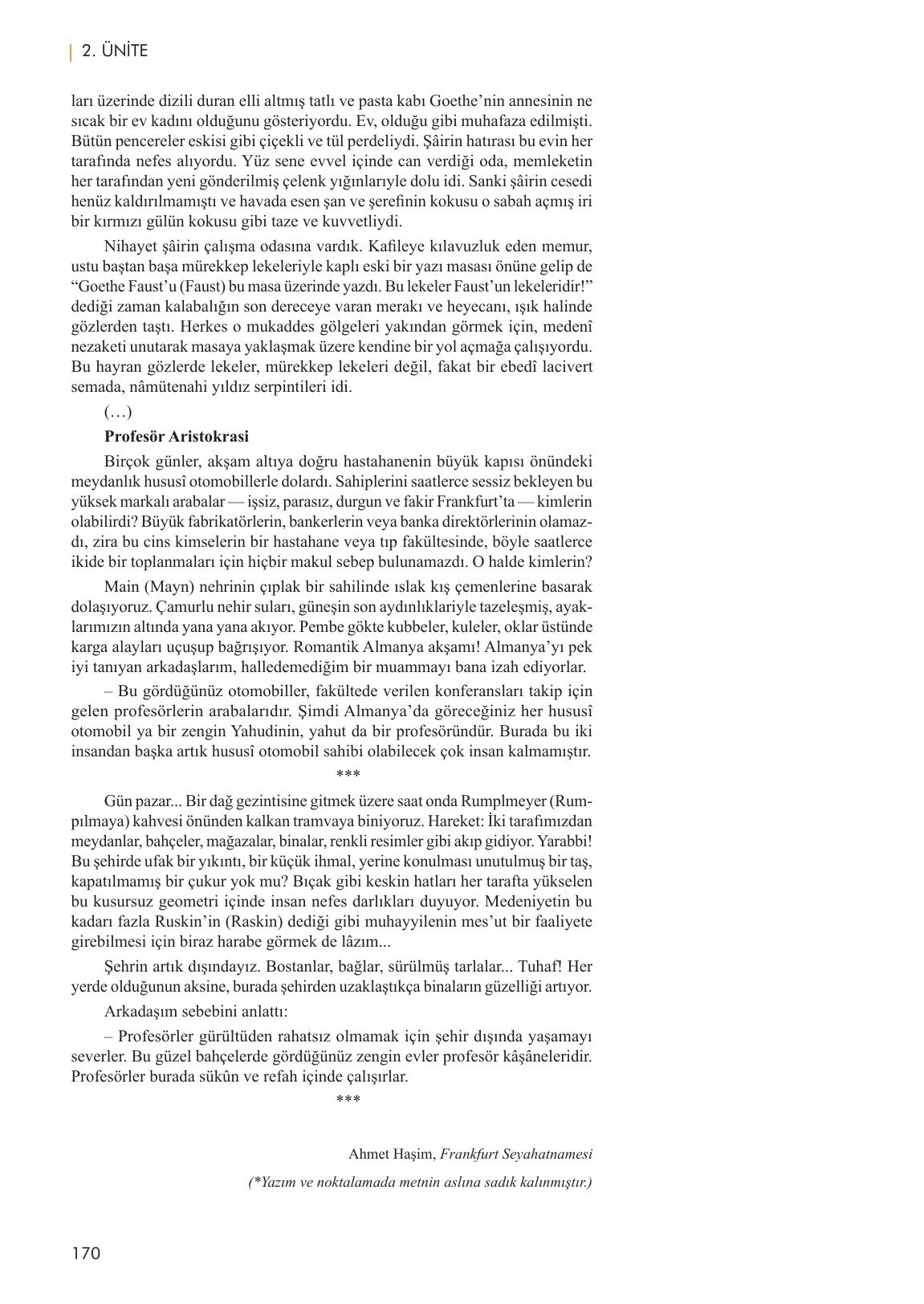 11. Sınıf Meb Yayınları Metin Tahlilleri Ders Kitabı Sayfa 170 Cevapları