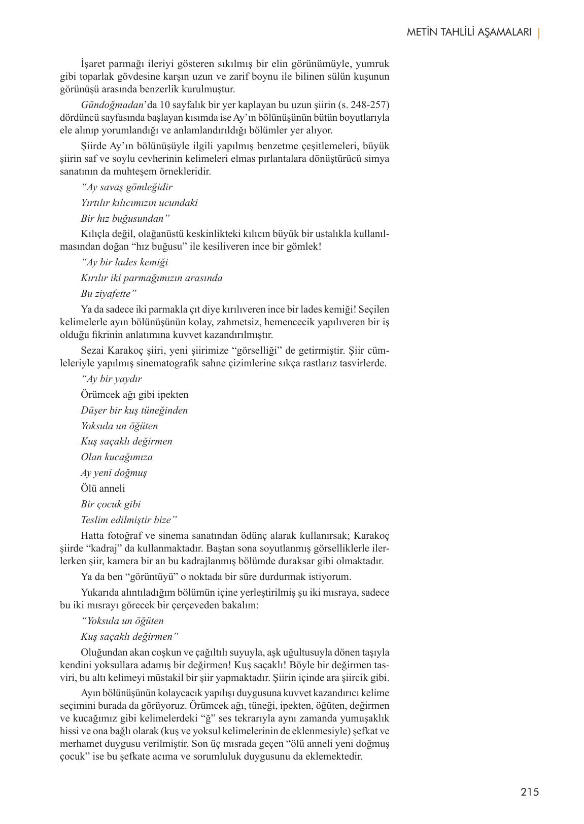 11. Sınıf Meb Yayınları Metin Tahlilleri Ders Kitabı Sayfa 215 Cevapları