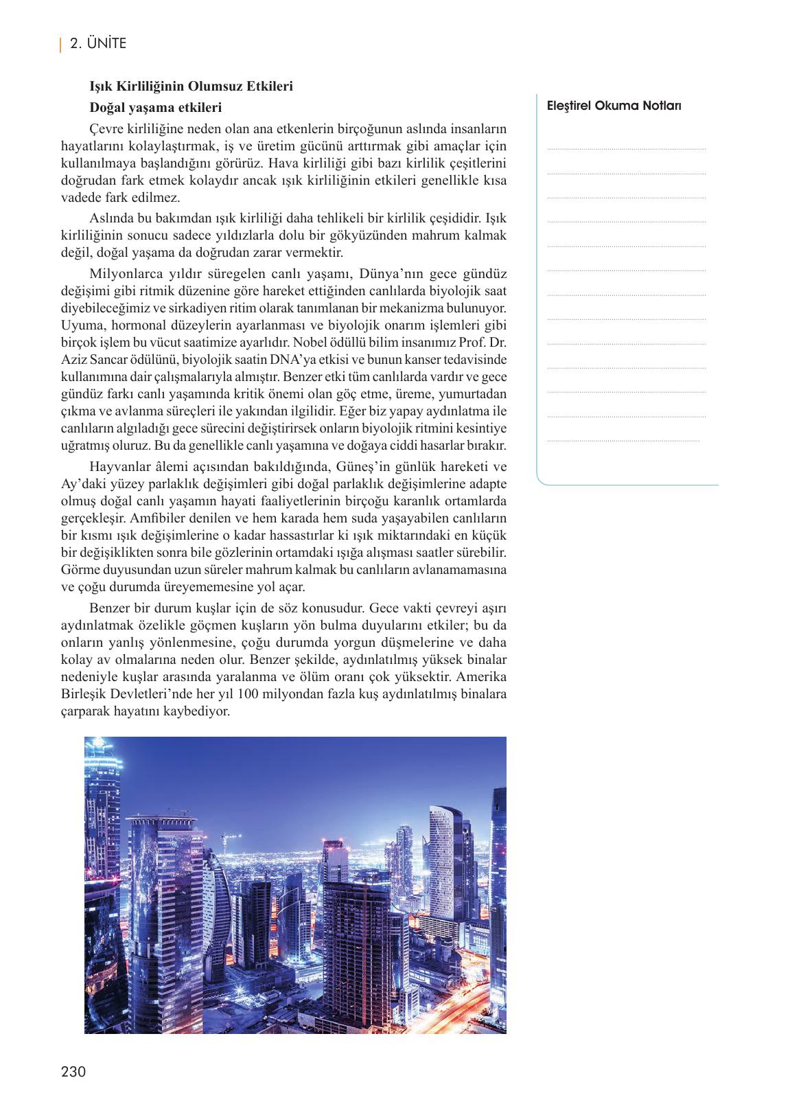 11. Sınıf Meb Yayınları Metin Tahlilleri Ders Kitabı Sayfa 230 Cevapları