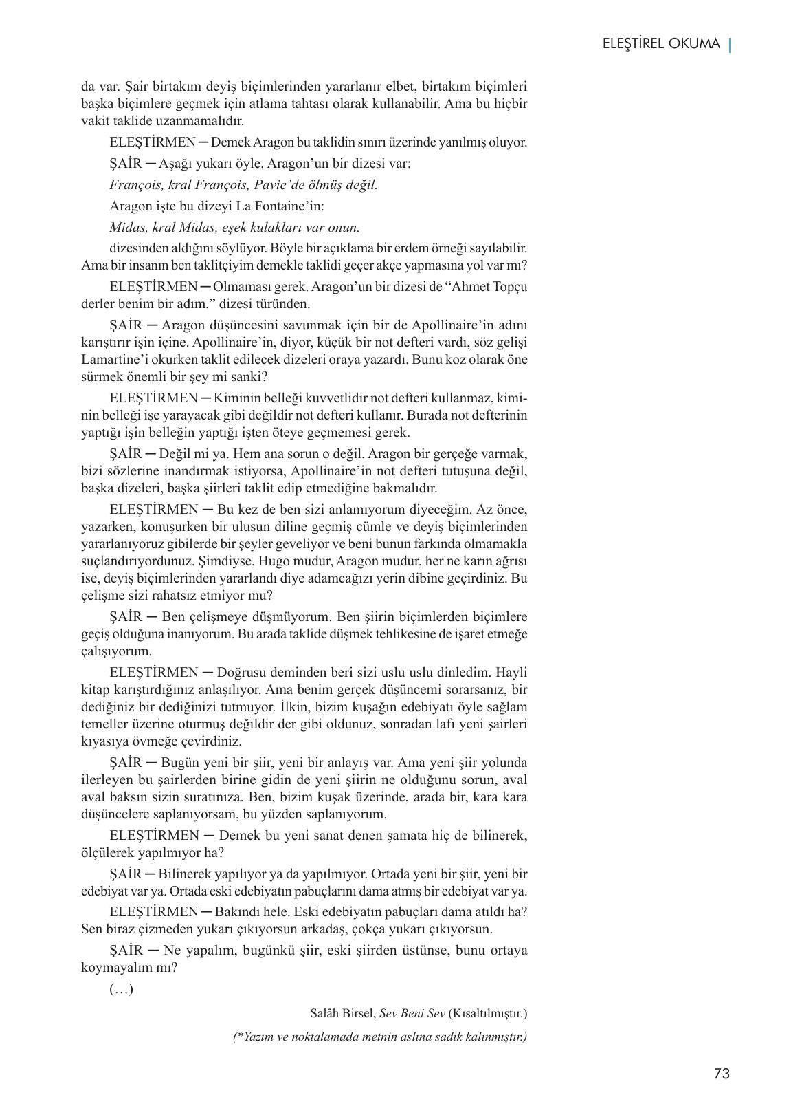11. Sınıf Meb Yayınları Metin Tahlilleri Ders Kitabı Sayfa 73 Cevapları