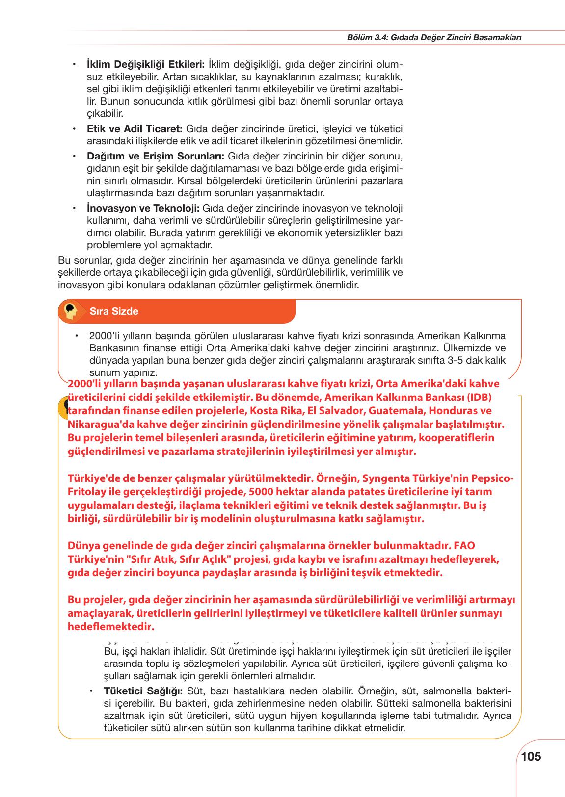 11. Sınıf Meb Yayınları Tarım Ve Gıda Güvenliği Ders Kitabı Sayfa 105 Cevapları