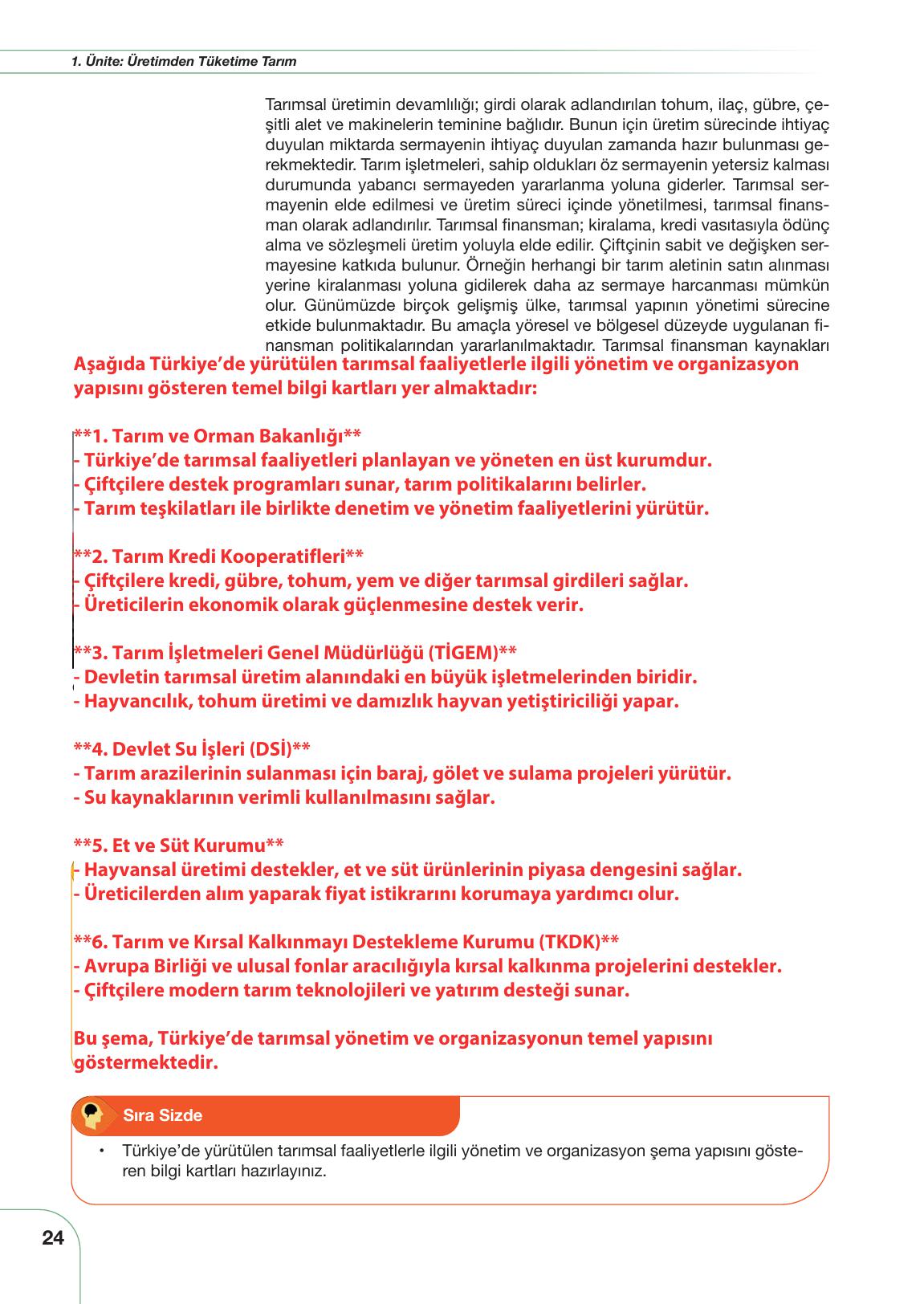 11. Sınıf Meb Yayınları Tarım Ve Gıda Güvenliği Ders Kitabı Sayfa 24 Cevapları
