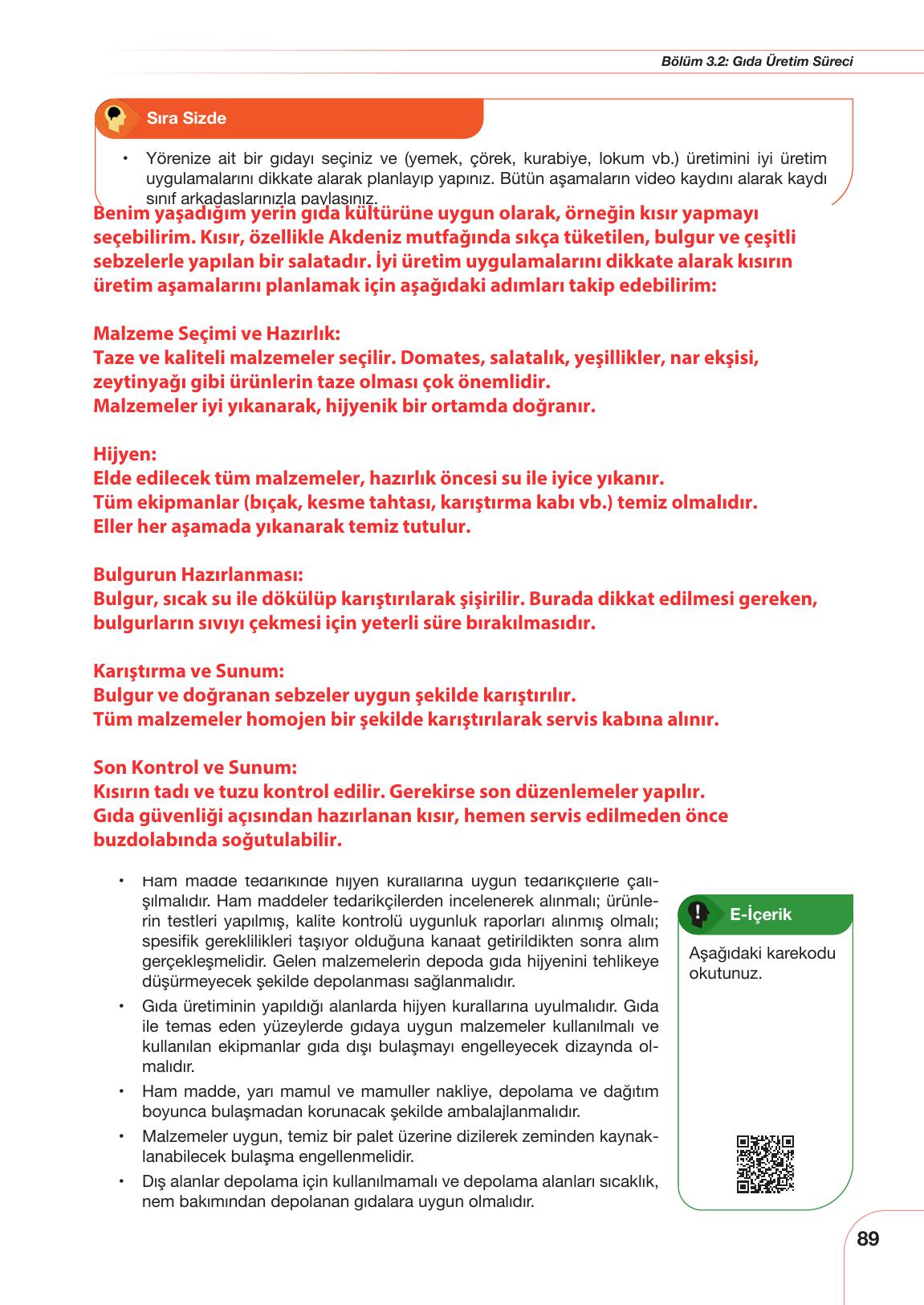 11. Sınıf Meb Yayınları Tarım Ve Gıda Güvenliği Ders Kitabı Sayfa 89 Cevapları