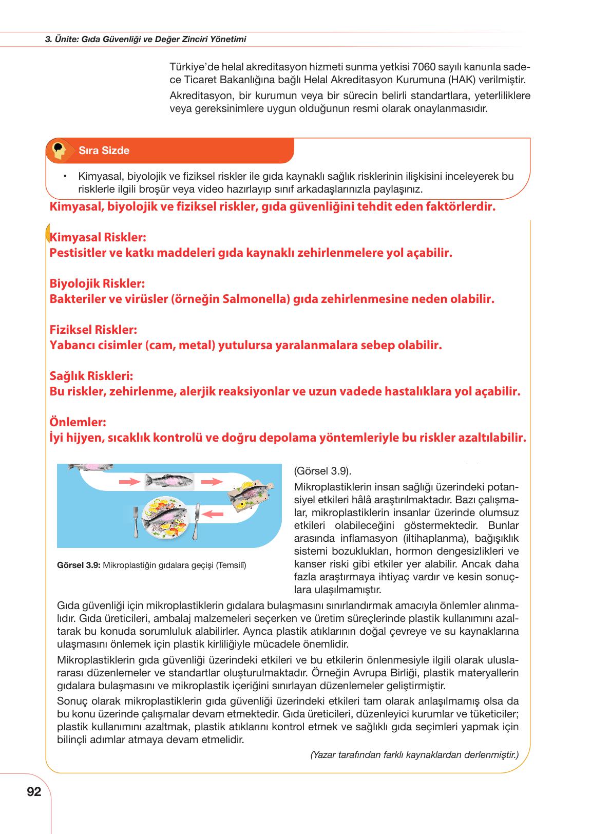 11. Sınıf Meb Yayınları Tarım Ve Gıda Güvenliği Ders Kitabı Sayfa 92 Cevapları