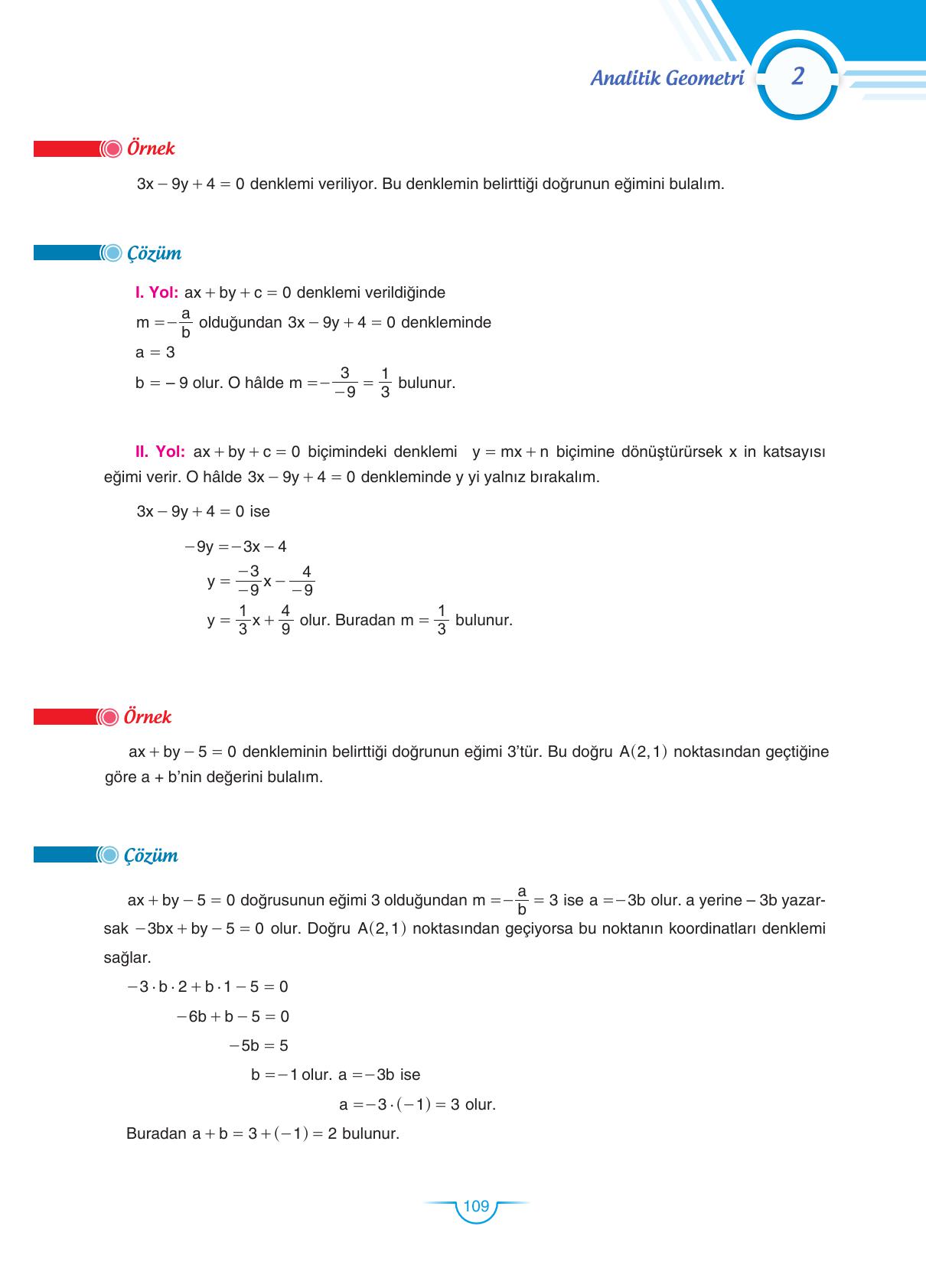 11. Sınıf Sdr Dikey Yayıncılık Matematik Ders Kitabı Sayfa 109 Cevapları