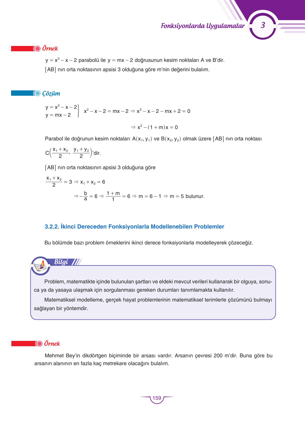 11. Sınıf Sdr Dikey Yayıncılık Matematik Ders Kitabı Sayfa 159 Cevapları