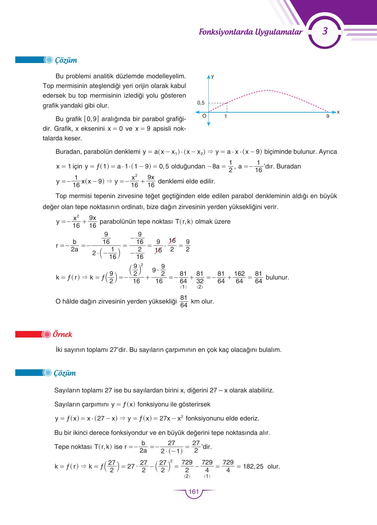 11. Sınıf Sdr Dikey Yayıncılık Matematik Ders Kitabı Sayfa 161 Cevapları
