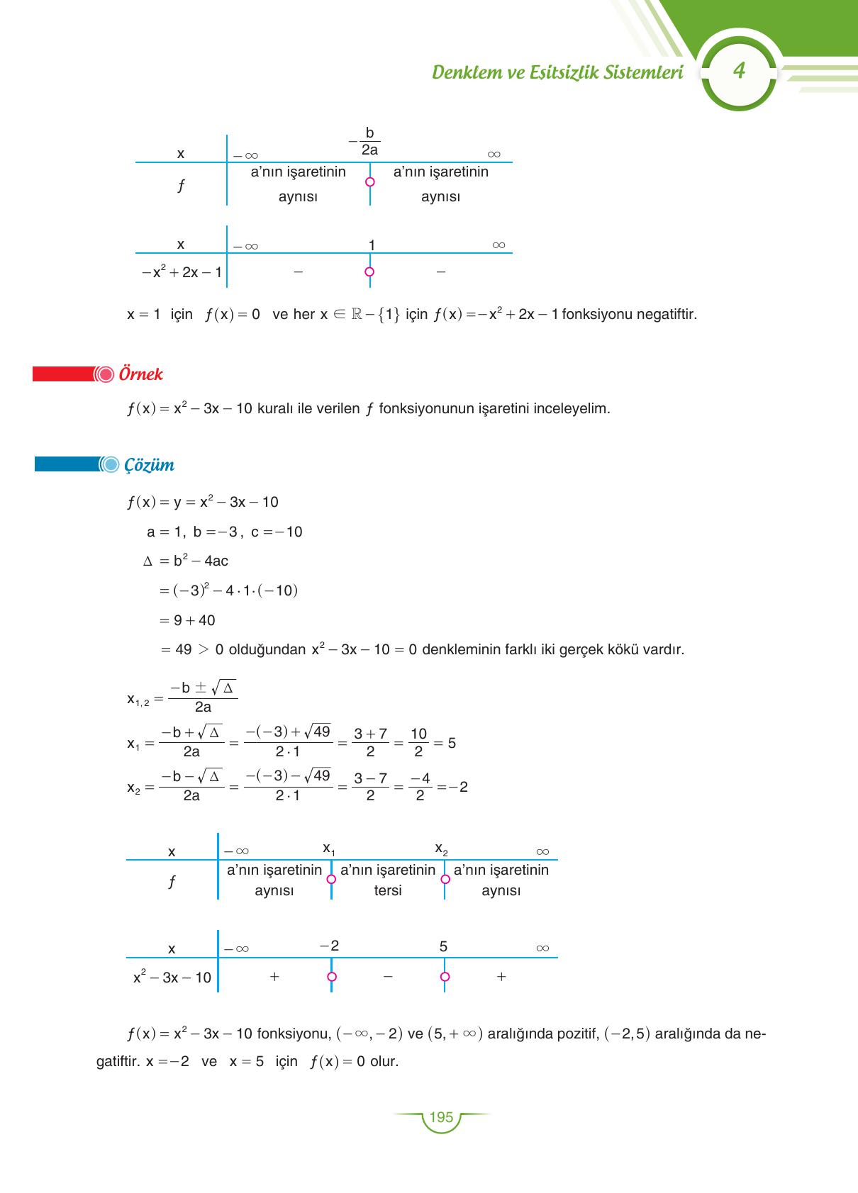 11. Sınıf Sdr Dikey Yayıncılık Matematik Ders Kitabı Sayfa 195 Cevapları