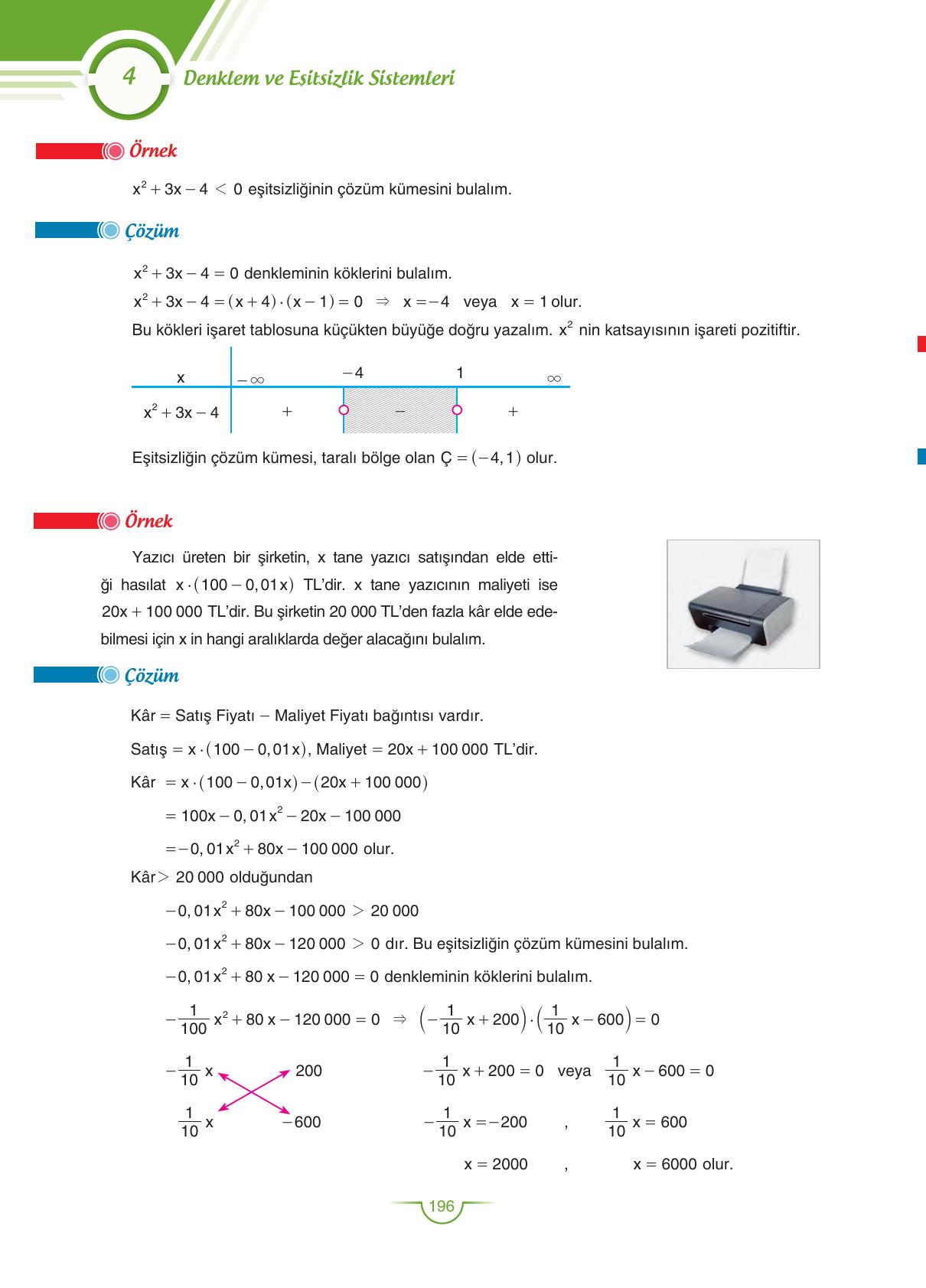 11. Sınıf Sdr Dikey Yayıncılık Matematik Ders Kitabı Sayfa 196 Cevapları