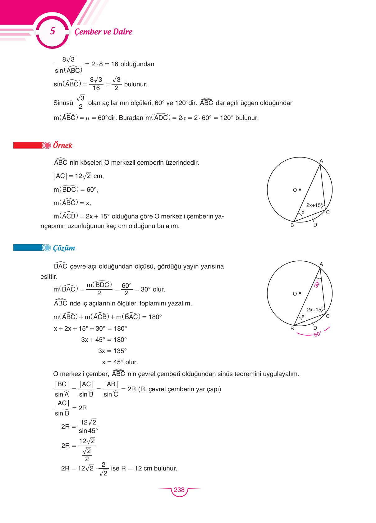 11. Sınıf Sdr Dikey Yayıncılık Matematik Ders Kitabı Sayfa 238 Cevapları