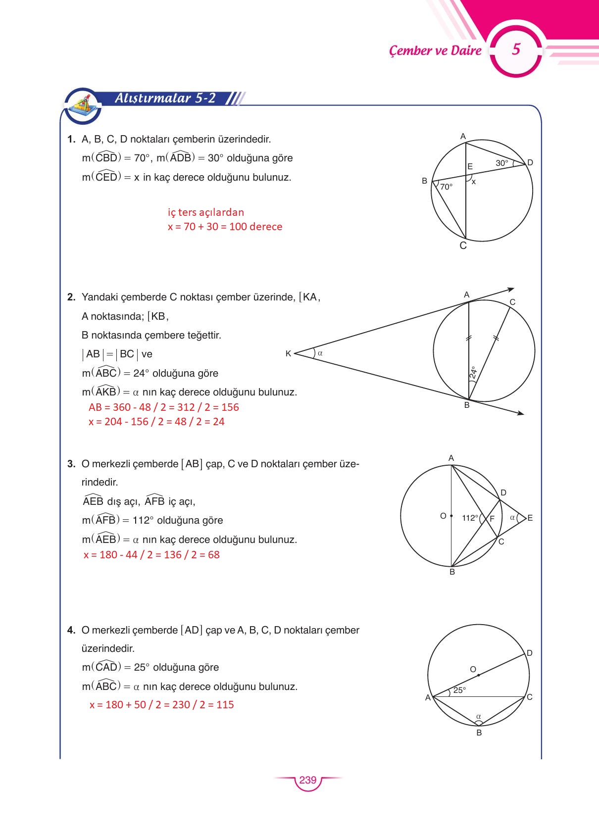 11. Sınıf Sdr Dikey Yayıncılık Matematik Ders Kitabı Sayfa 239 Cevapları