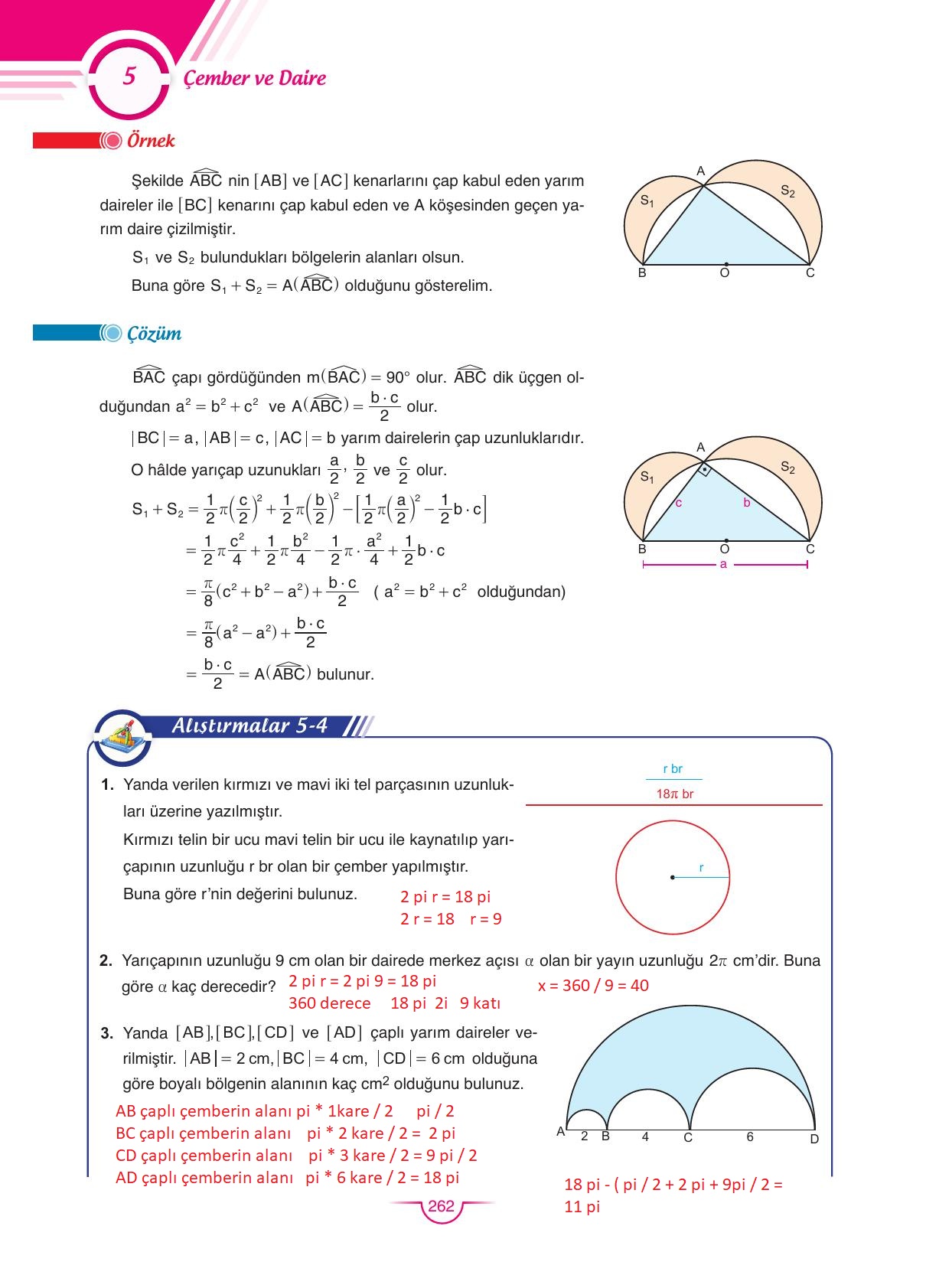 11. Sınıf Sdr Dikey Yayıncılık Matematik Ders Kitabı Sayfa 262 Cevapları