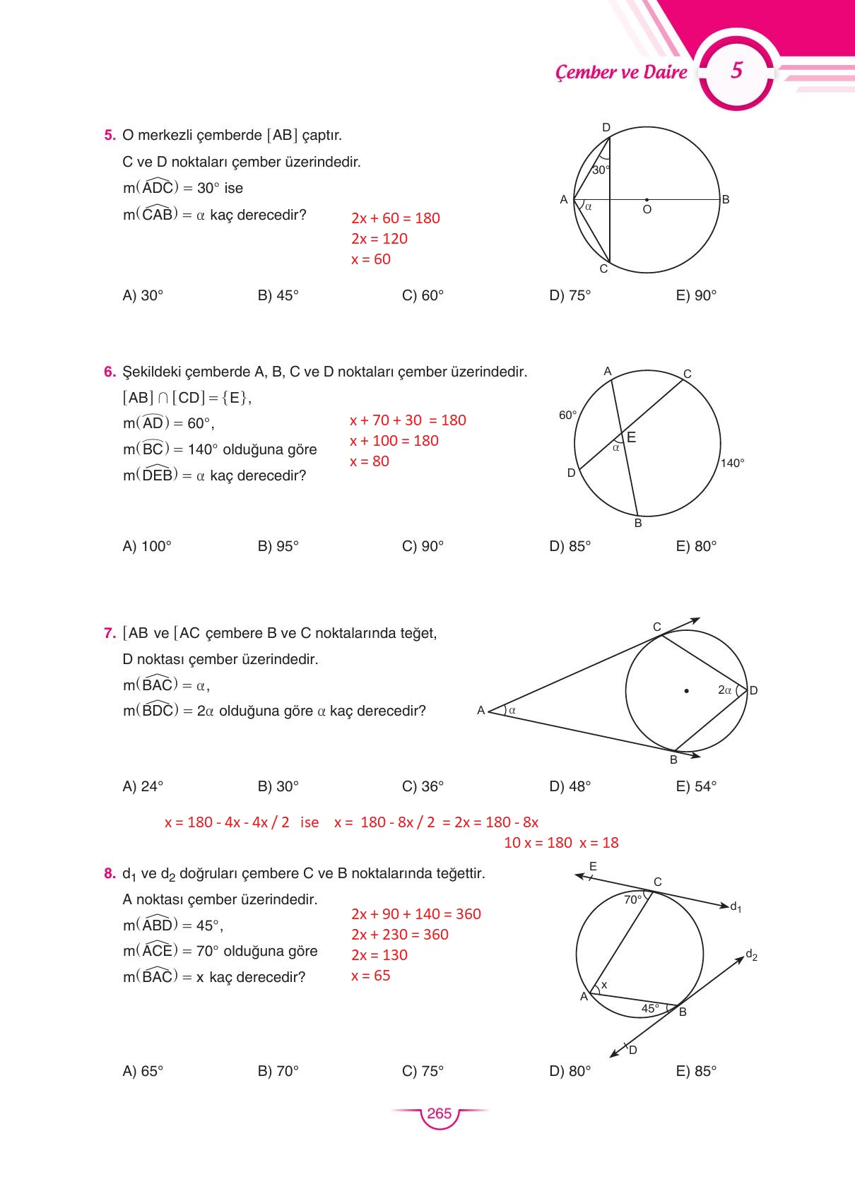 11. Sınıf Sdr Dikey Yayıncılık Matematik Ders Kitabı Sayfa 265 Cevapları