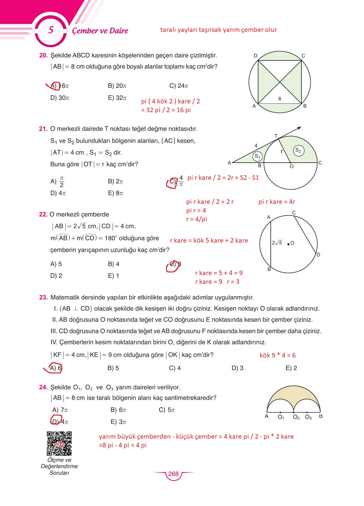 11. Sınıf Sdr Dikey Yayıncılık Matematik Ders Kitabı Sayfa 268 Cevapları