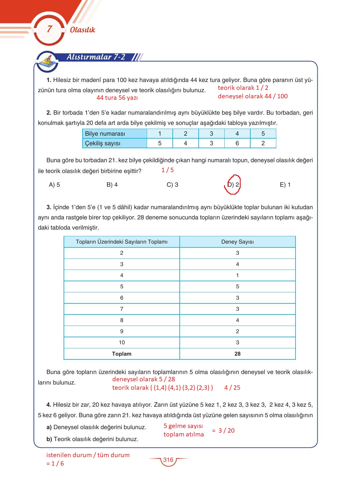 11. Sınıf Sdr Dikey Yayıncılık Matematik Ders Kitabı Sayfa 316 Cevapları