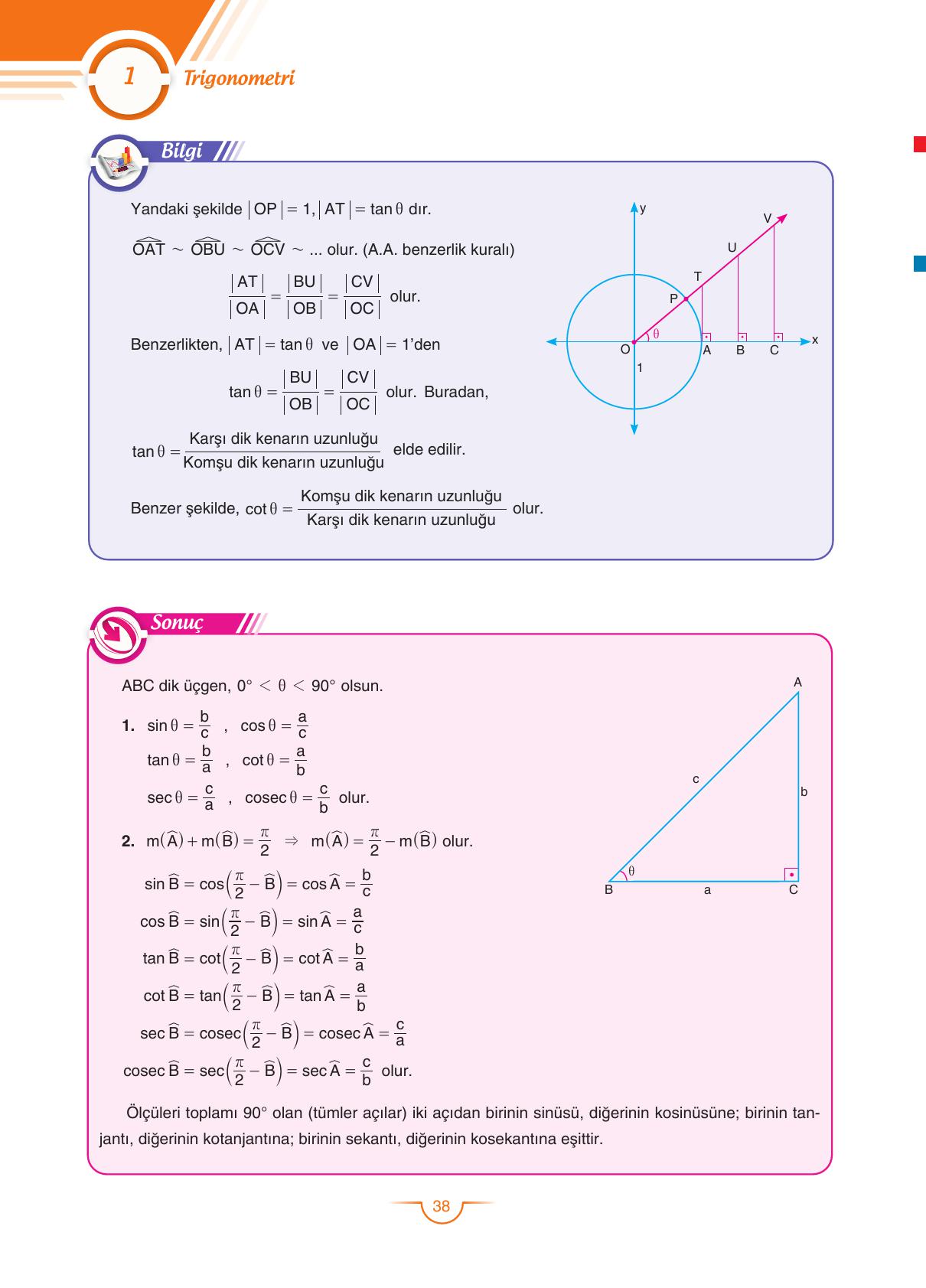 11. Sınıf Sdr Dikey Yayıncılık Matematik Ders Kitabı Sayfa 38 Cevapları
