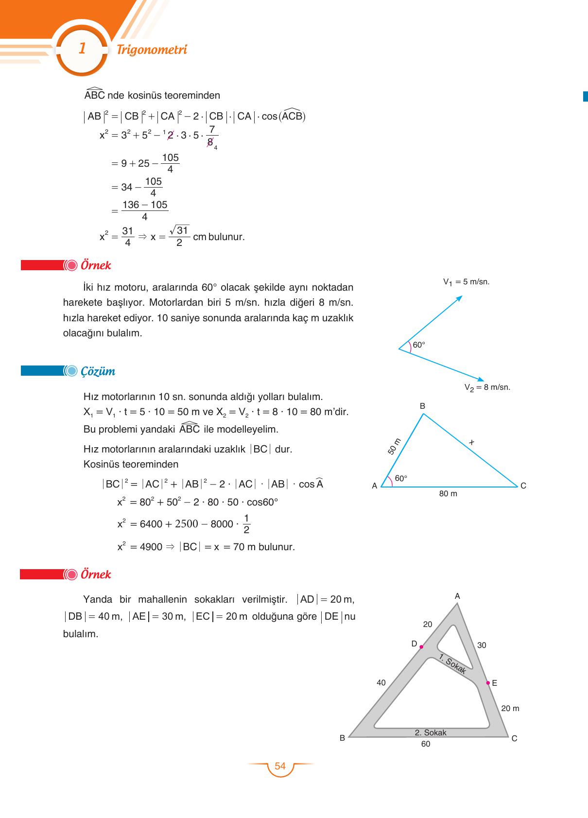 11. Sınıf Sdr Dikey Yayıncılık Matematik Ders Kitabı Sayfa 54 Cevapları