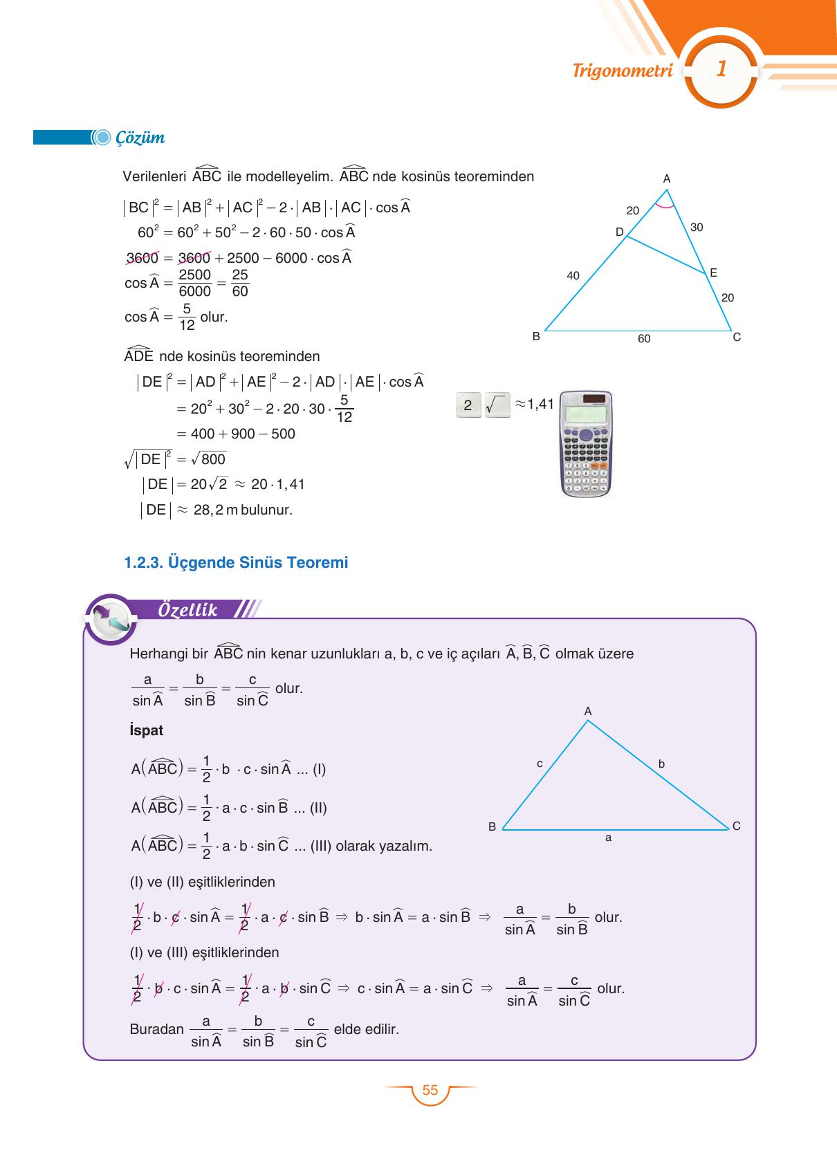 11. Sınıf Sdr Dikey Yayıncılık Matematik Ders Kitabı Sayfa 55 Cevapları