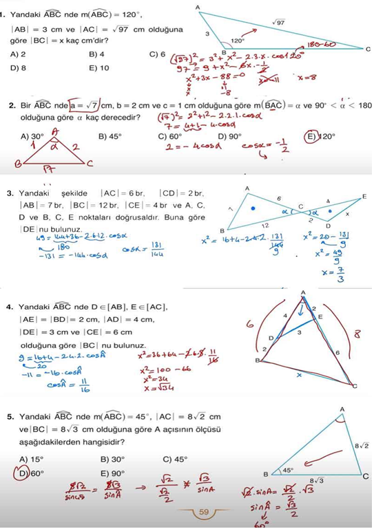 11. Sınıf Sdr Dikey Yayıncılık Matematik Ders Kitabı Sayfa 59 Cevapları