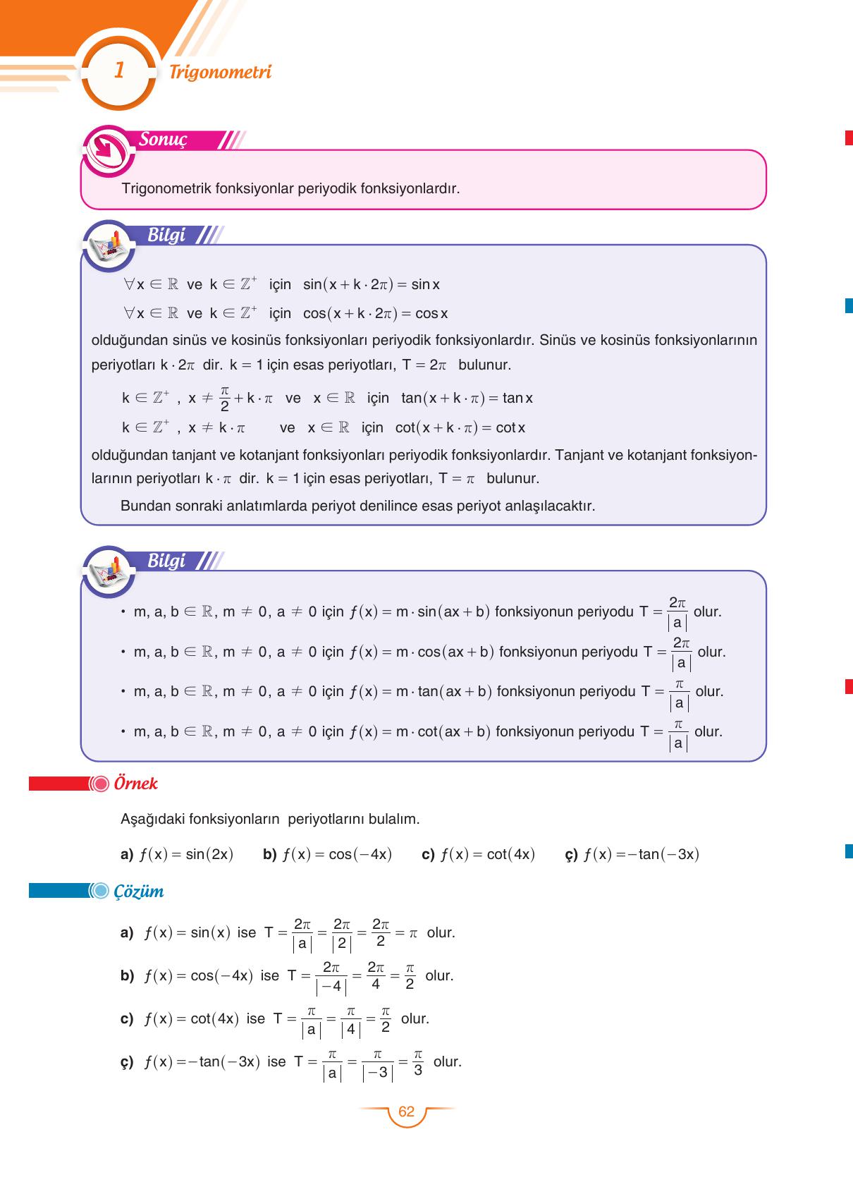 11. Sınıf Sdr Dikey Yayıncılık Matematik Ders Kitabı Sayfa 62 Cevapları