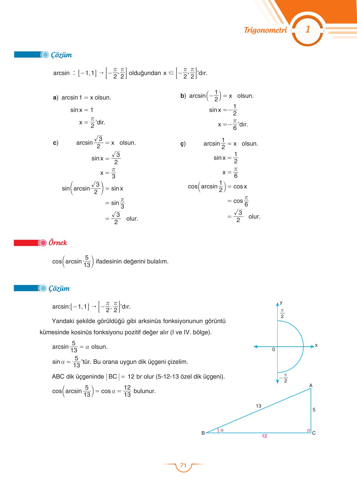 11. Sınıf Sdr Dikey Yayıncılık Matematik Ders Kitabı Sayfa 71 Cevapları