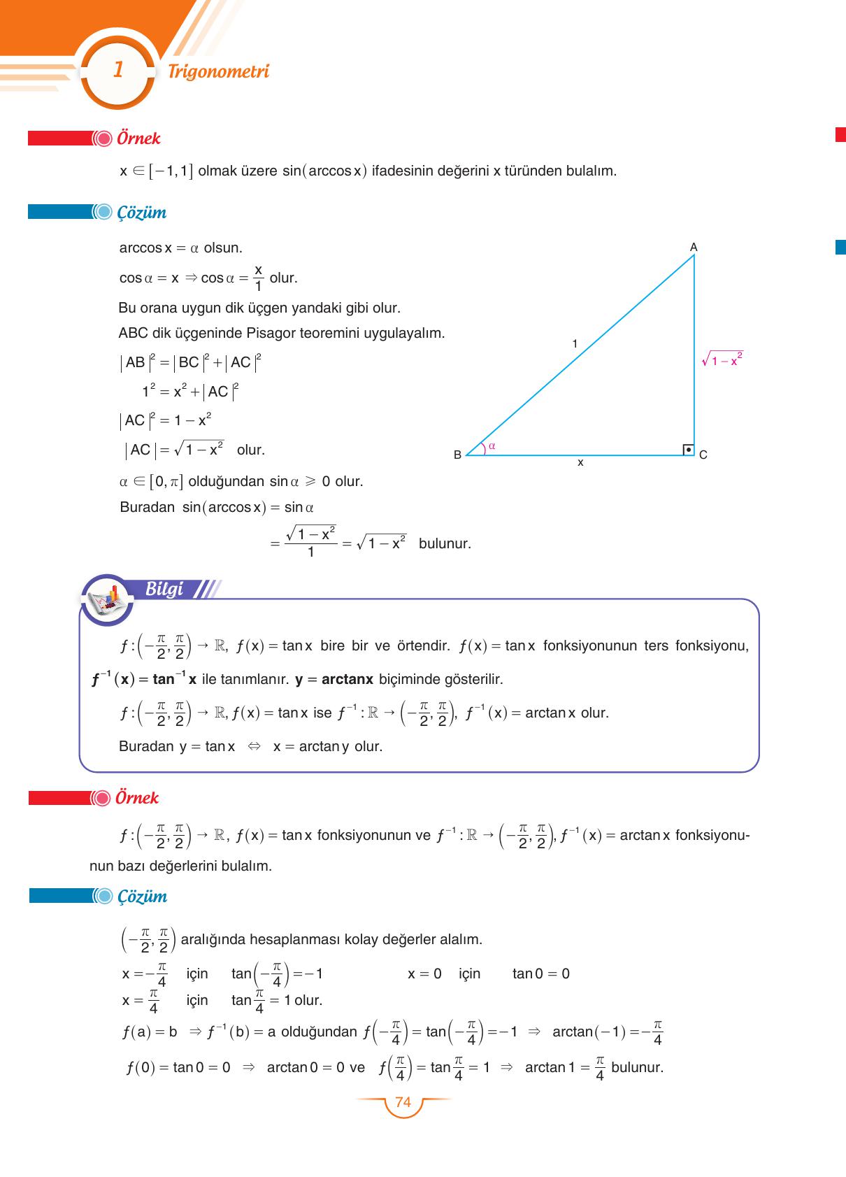 11. Sınıf Sdr Dikey Yayıncılık Matematik Ders Kitabı Sayfa 74 Cevapları