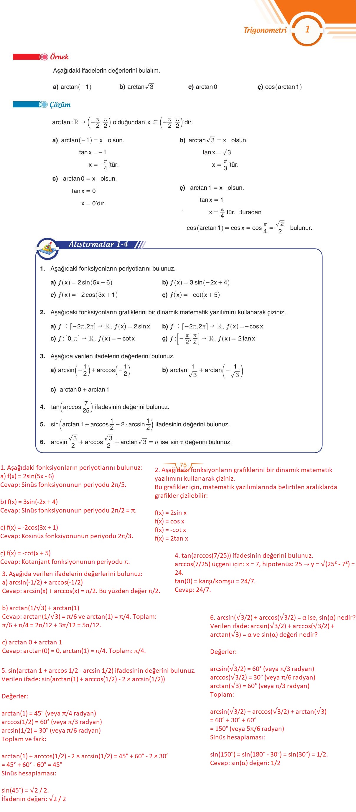 11. Sınıf Sdr Dikey Yayıncılık Matematik Ders Kitabı Sayfa 75 Cevapları