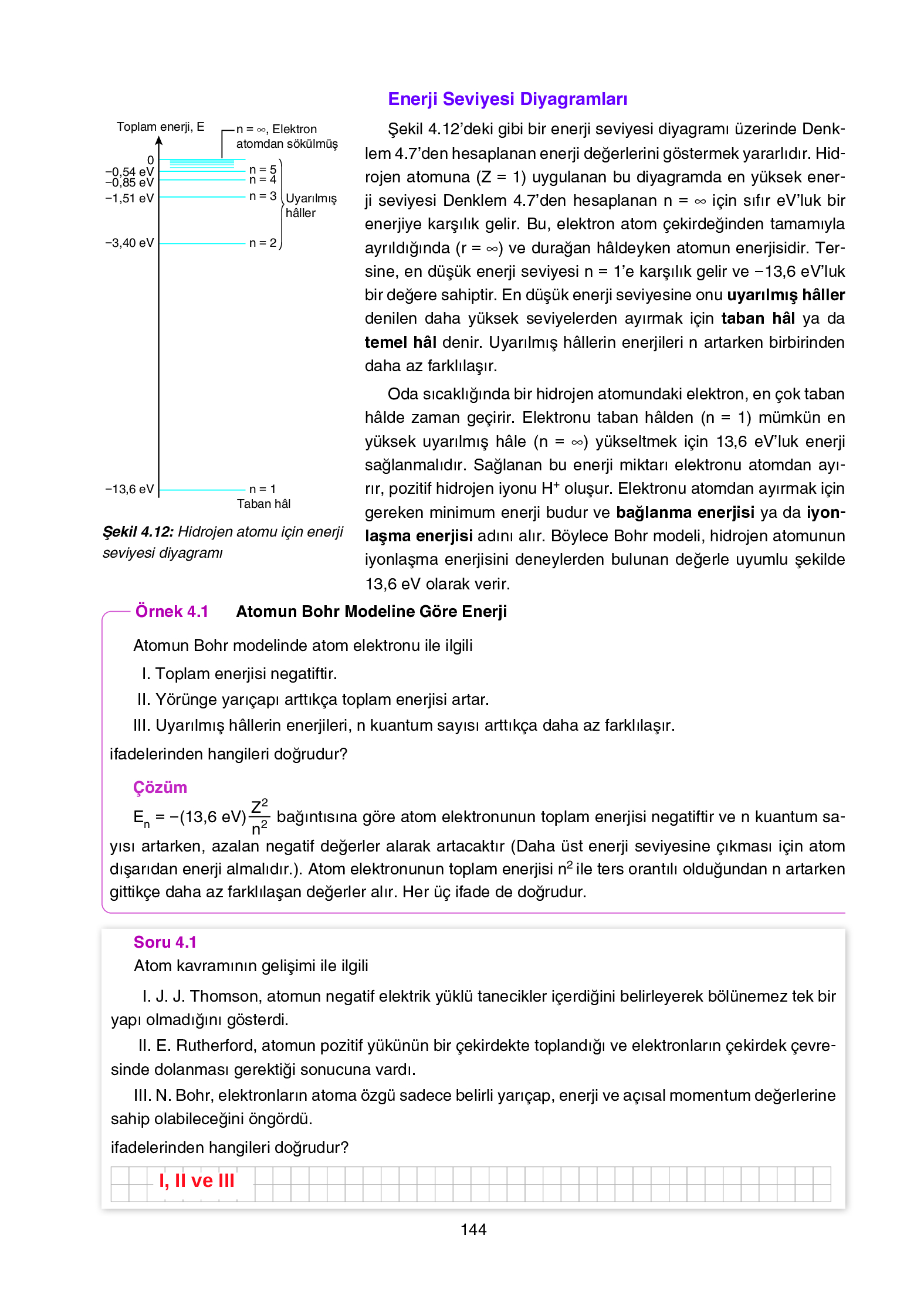 12. Sınıf Yıldırım Yayınları Fizik Ders Kitabı Sayfa 144 Cevapları
